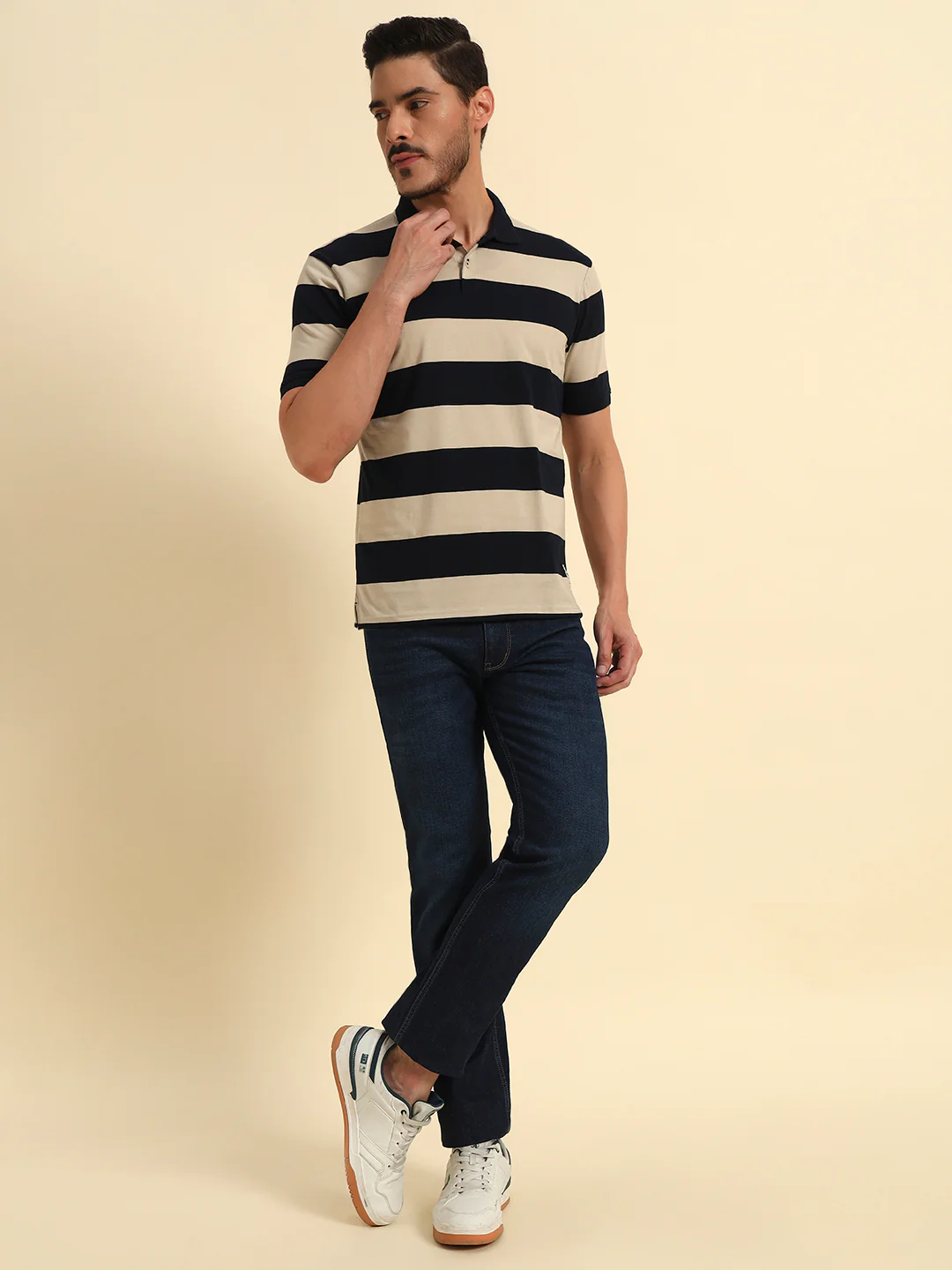 Denim Jeans for Men l Breathable & Soft with Color Fastness Straight Fit Cotton Fabric Solid Pattern Button Closure - Image 2