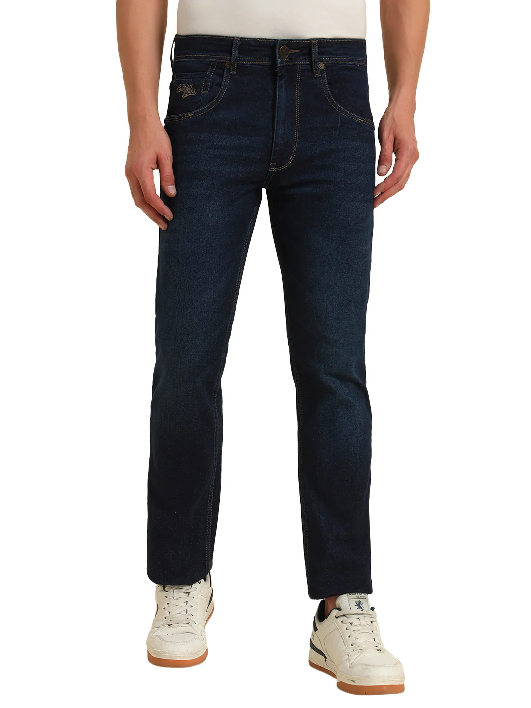 Denim Jeans for Men l Breathable & Soft with Color Fastness Straight Fit Cotton Fabric Solid Pattern Button Closure - Image 3