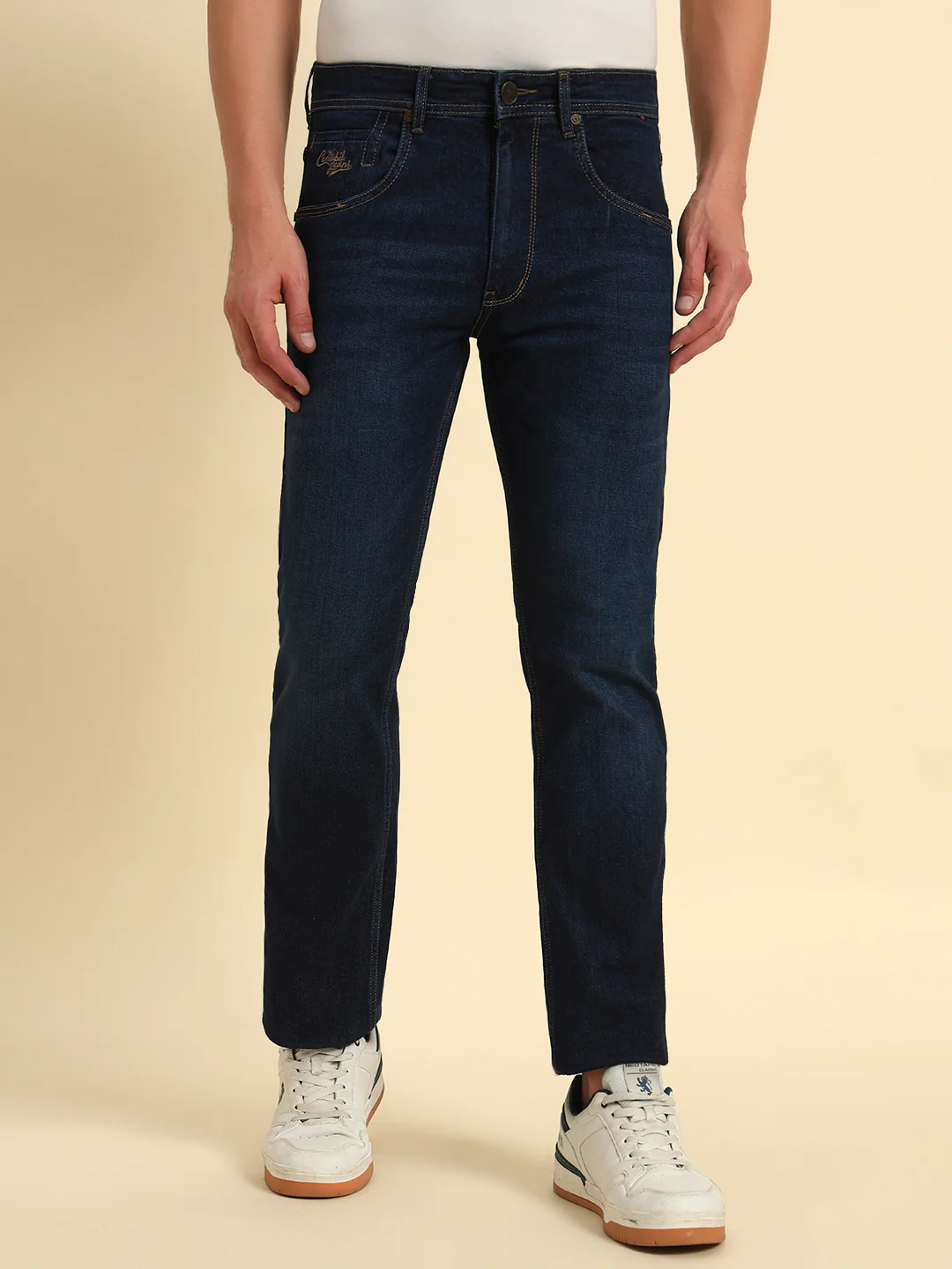 Denim Jeans for Men l Breathable & Soft with Color Fastness Straight Fit Cotton Fabric Solid Pattern Button Closure - Image 4