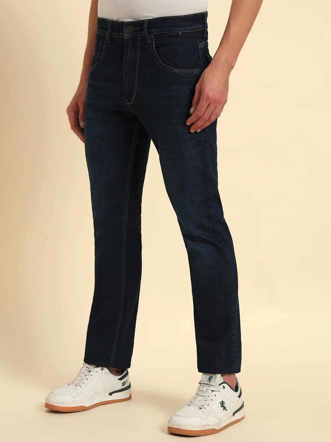 Denim Jeans for Men l Breathable & Soft with Color Fastness Straight Fit Cotton Fabric Solid Pattern Button Closure - Image 5