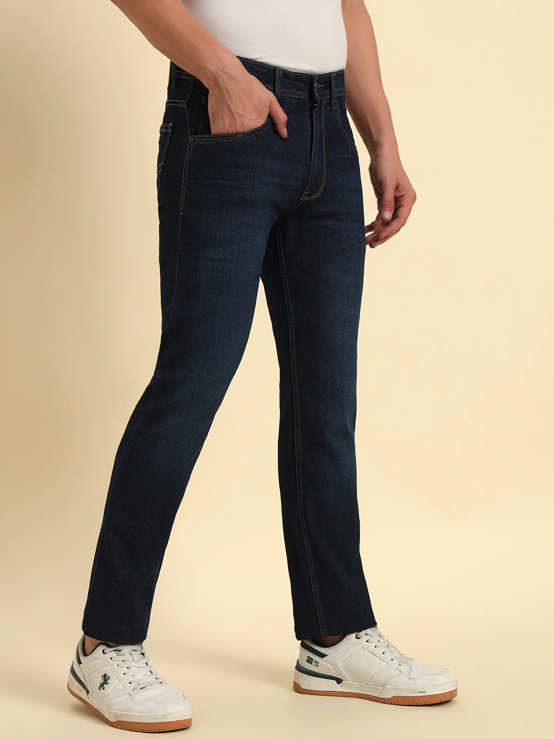 Denim Jeans for Men l Breathable & Soft with Color Fastness Straight Fit Cotton Fabric Solid Pattern Button Closure - Image 6