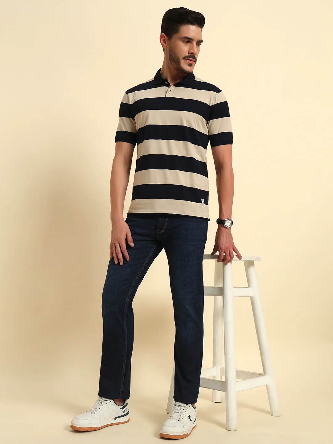 Denim Jeans for Men l Breathable & Soft with Color Fastness Straight Fit Cotton Fabric Solid Pattern Button Closure - Image 9
