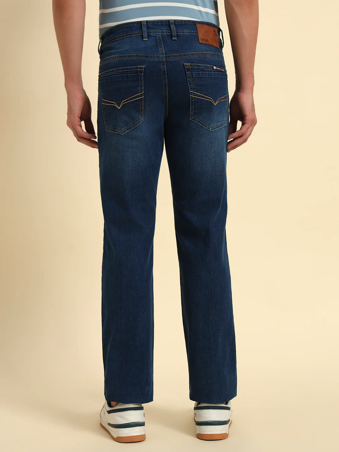 Denim Jeans for Men l Breathable & Soft with Color Fastness Straight Fit Cotton Fabric Solid Pattern Button Closure - Image 3