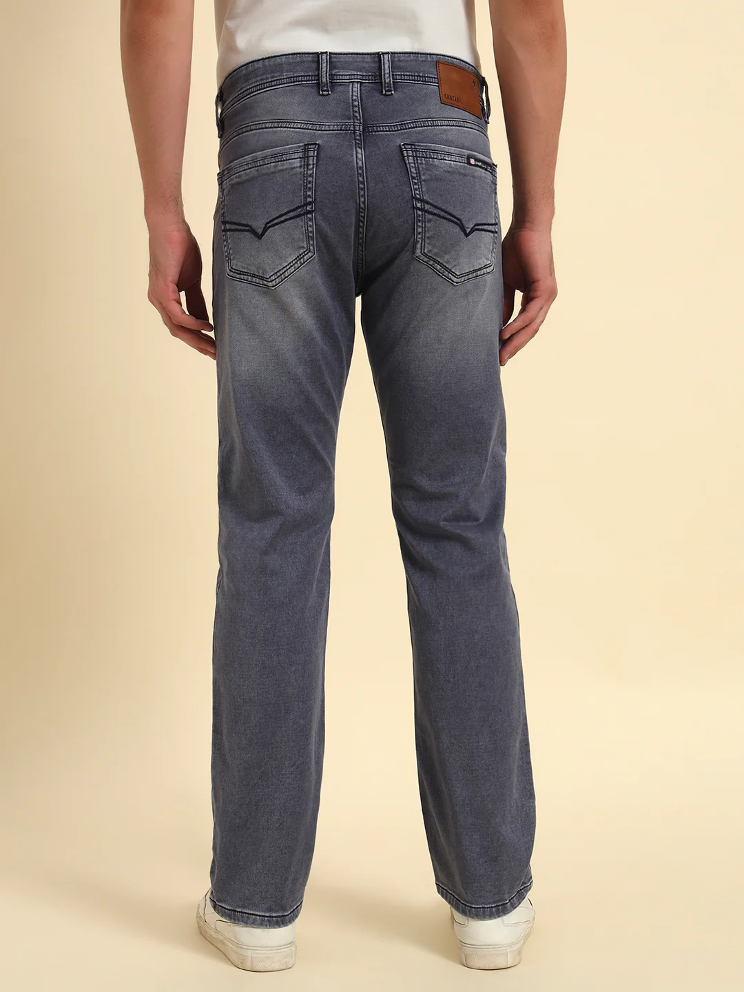Denim Jeans for Men l Breathable & Soft with Color Fastness Straight Fit Cotton Fabric Solid Pattern Button Closure - Image 7