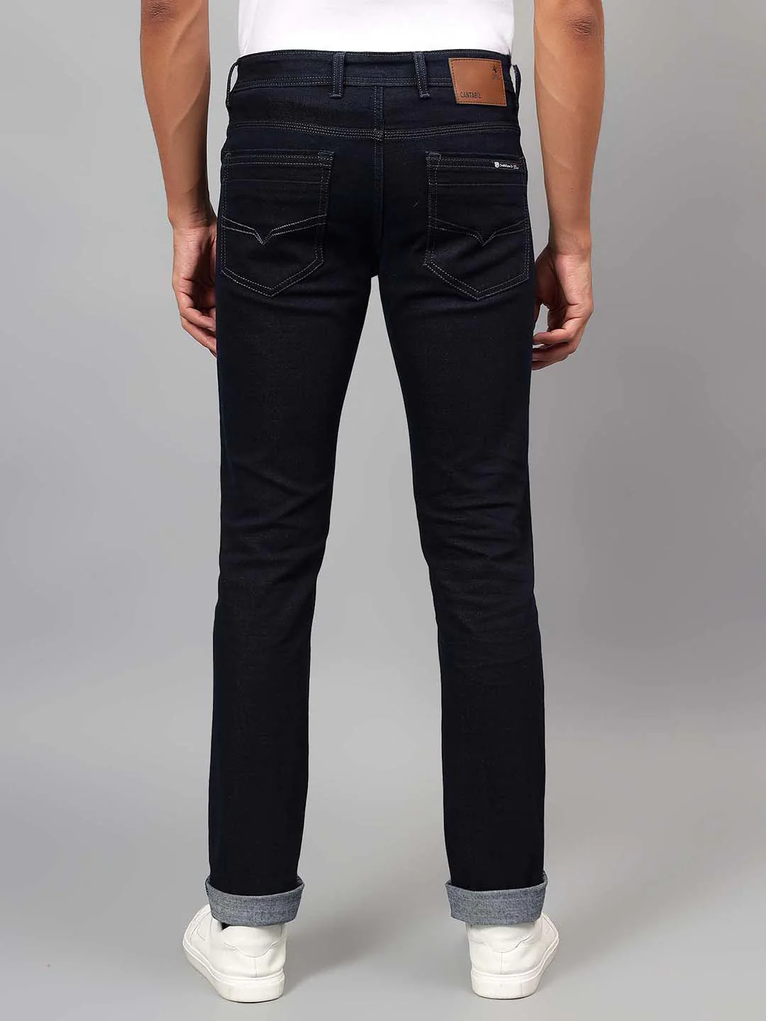 Denim Jeans for Men l Breathable & Soft with Color Fastness Ultra Narrow Fit Cotton Fabric Solid Pattern Button Closure - Image 5