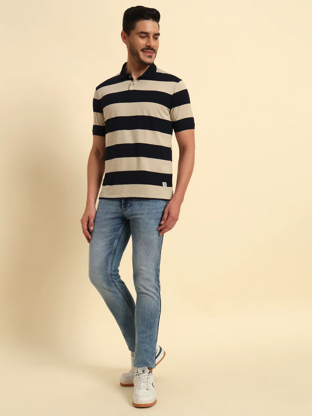 Denim Jeans for Men l Breathable & Soft with Color Fastness Ultra Narrow Fit Cotton Fabric Solid Pattern Button Closure - Image 2