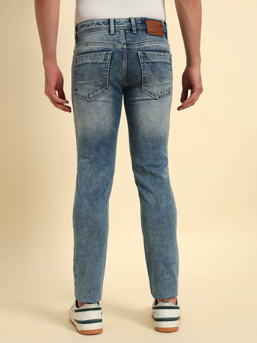 Denim Jeans for Men l Breathable & Soft with Color Fastness Ultra Narrow Fit Cotton Fabric Solid Pattern Button Closure - Image 7