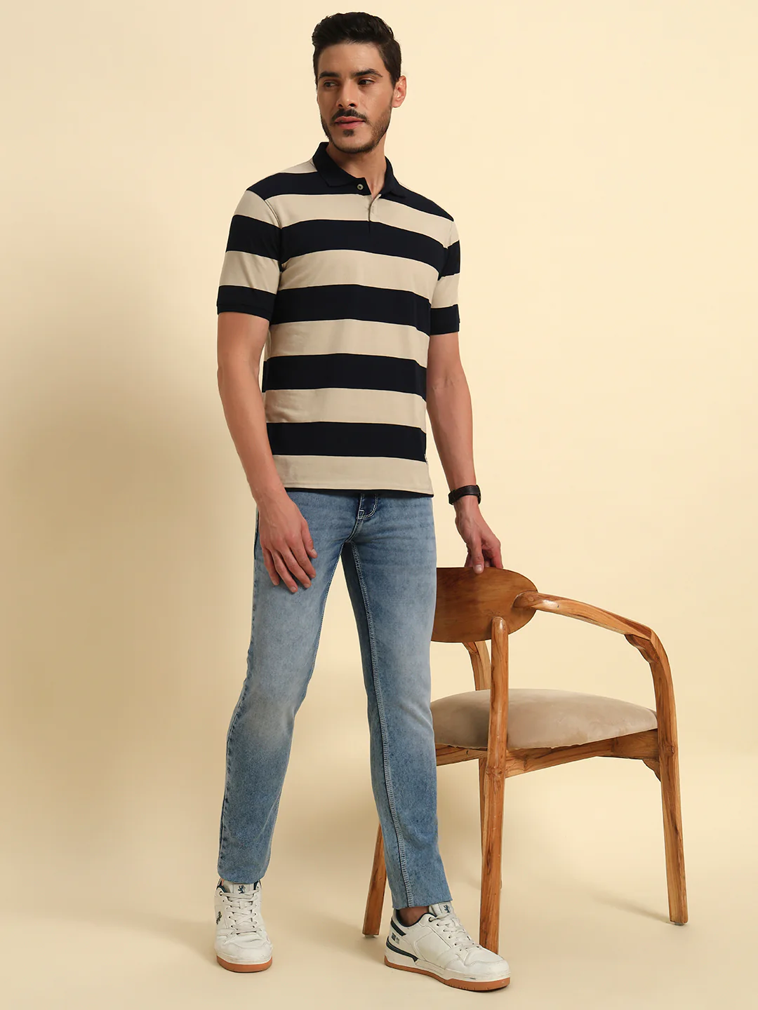 Denim Jeans for Men l Breathable & Soft with Color Fastness Ultra Narrow Fit Cotton Fabric Solid Pattern Button Closure - Image 9