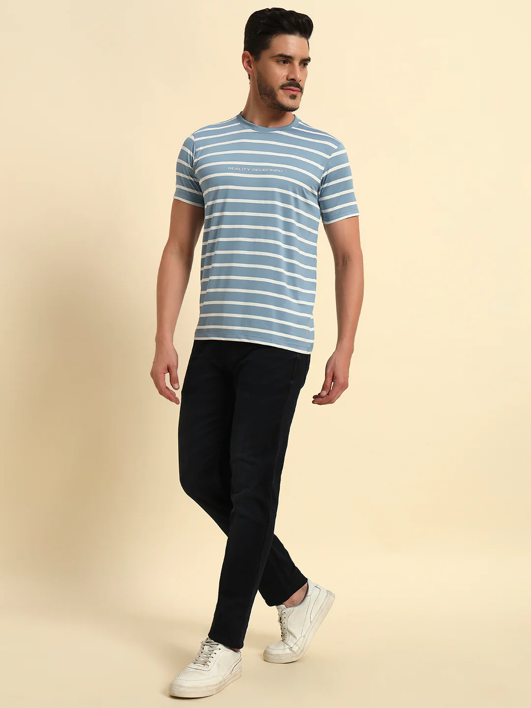 Denim Jeans for Men l Breathable & Soft with Color Fastness Ultra Narrow Fit Cotton Fabric Solid Pattern Button Closure - Image 2