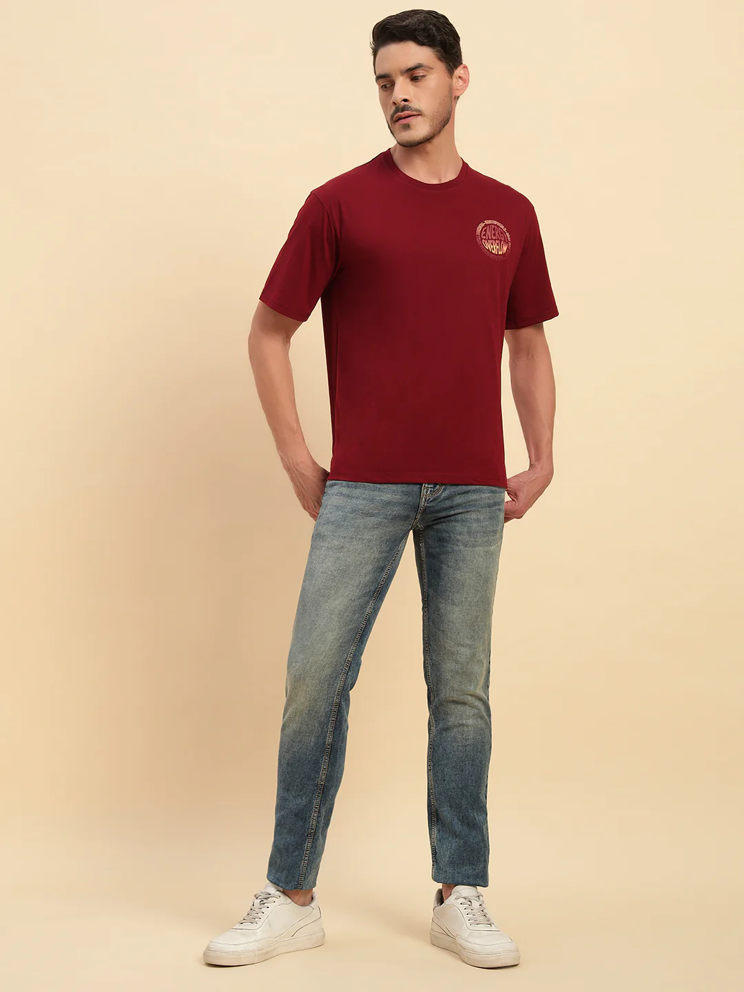 Denim Jeans for Men l Breathable & Soft with Color Fastness Ultra Narrow Fit Cotton Fabric Solid Pattern Button Closure - Image 2