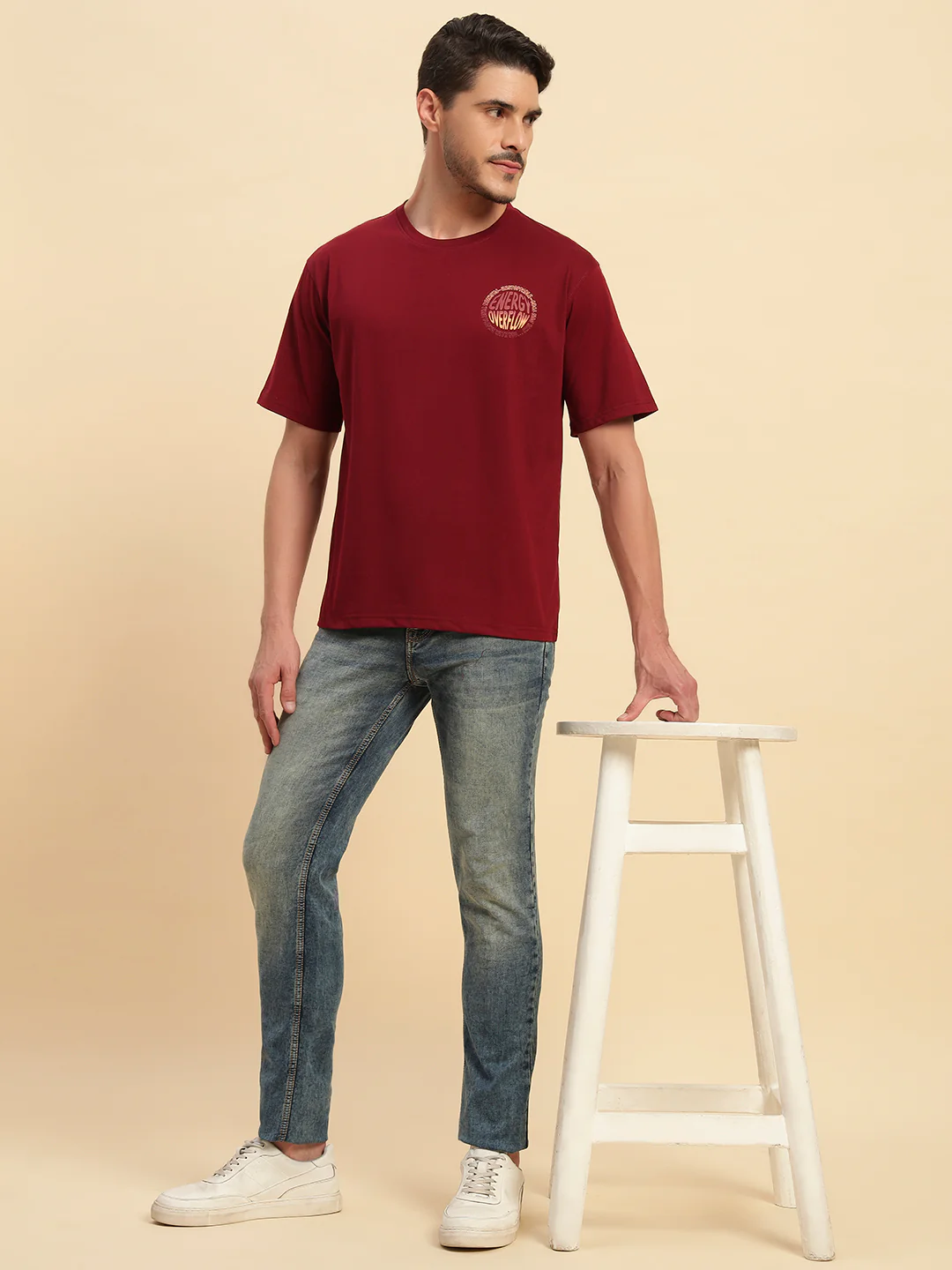 Denim Jeans for Men l Breathable & Soft with Color Fastness Ultra Narrow Fit Cotton Fabric Solid Pattern Button Closure - Image 3