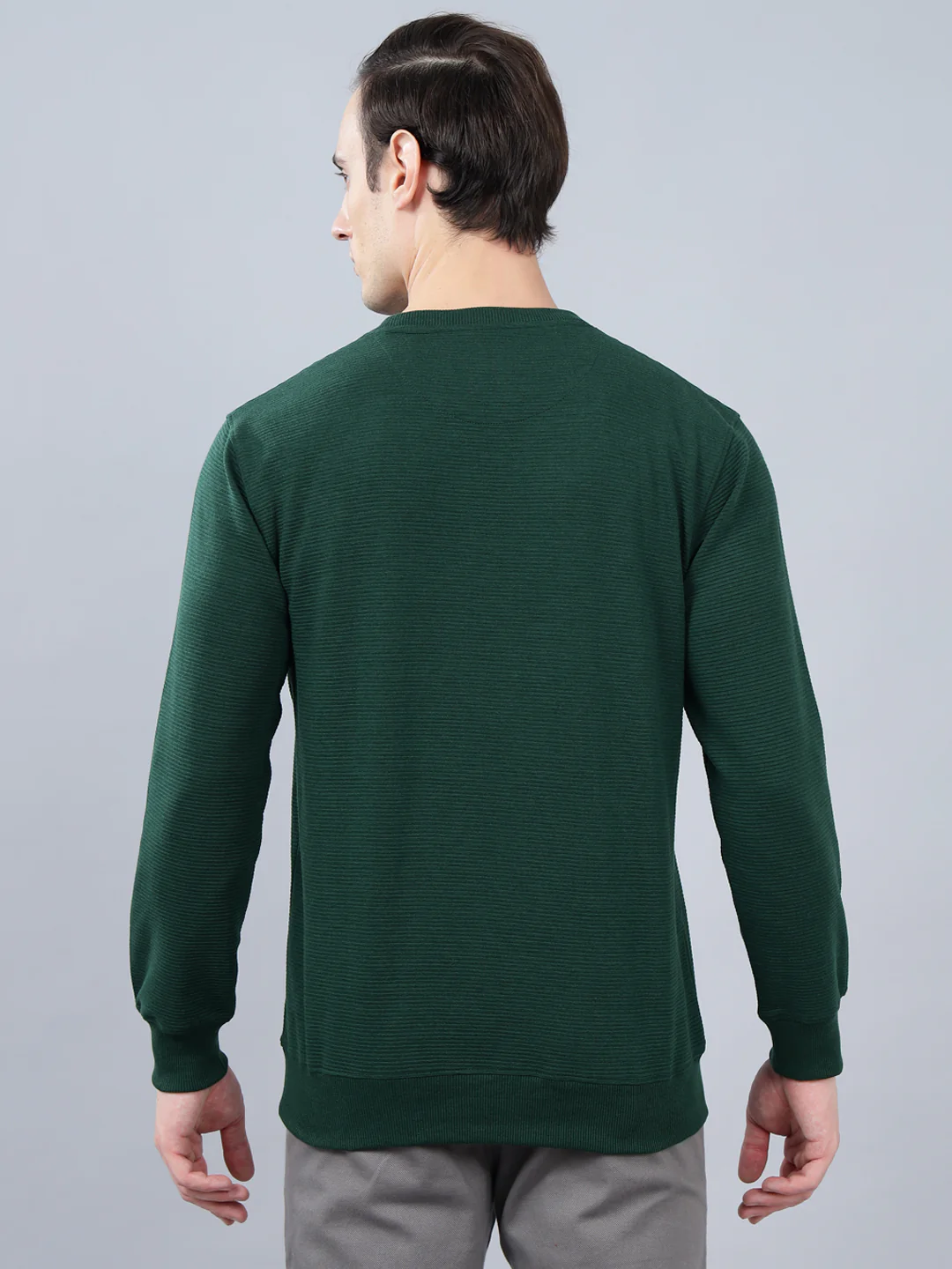 T-Shirt for Men | Breathable & Soft with Color Fastness Regular Fit Round Neck Poly Cotton Fabric Striped Pattern - Image 2