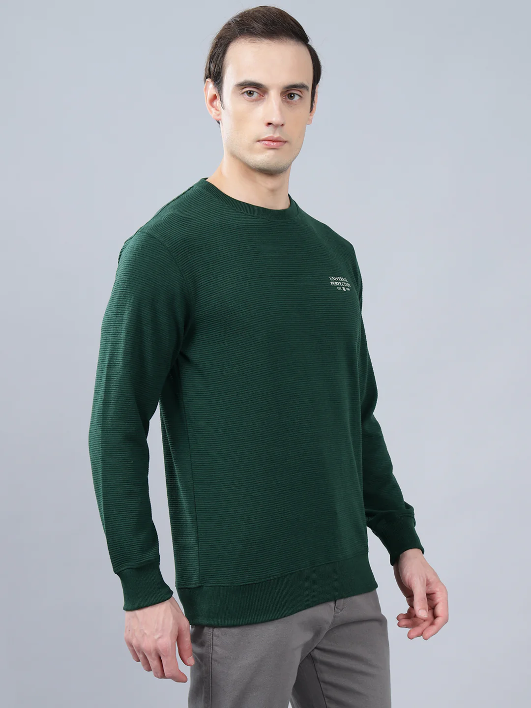 T-Shirt for Men | Breathable & Soft with Color Fastness Regular Fit Round Neck Poly Cotton Fabric Striped Pattern - Image 4