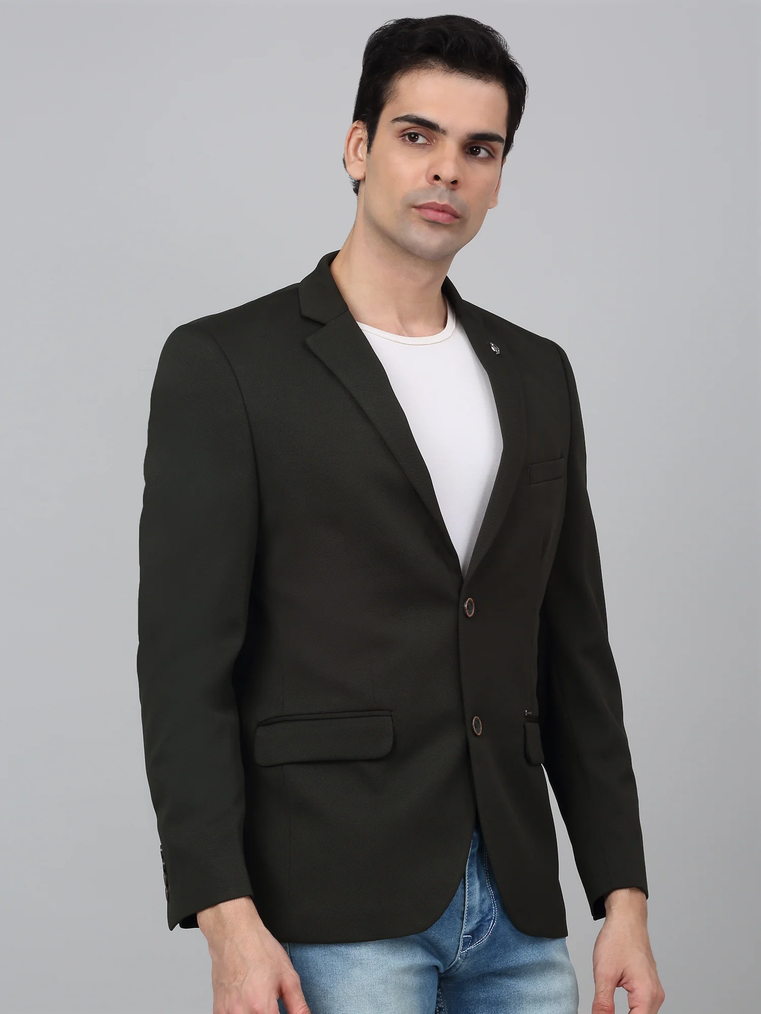 Blazer for Men | Premium Casual Blazer Slim Fit Notched Collar Polyester Fabric Solid Pattern - Image 4
