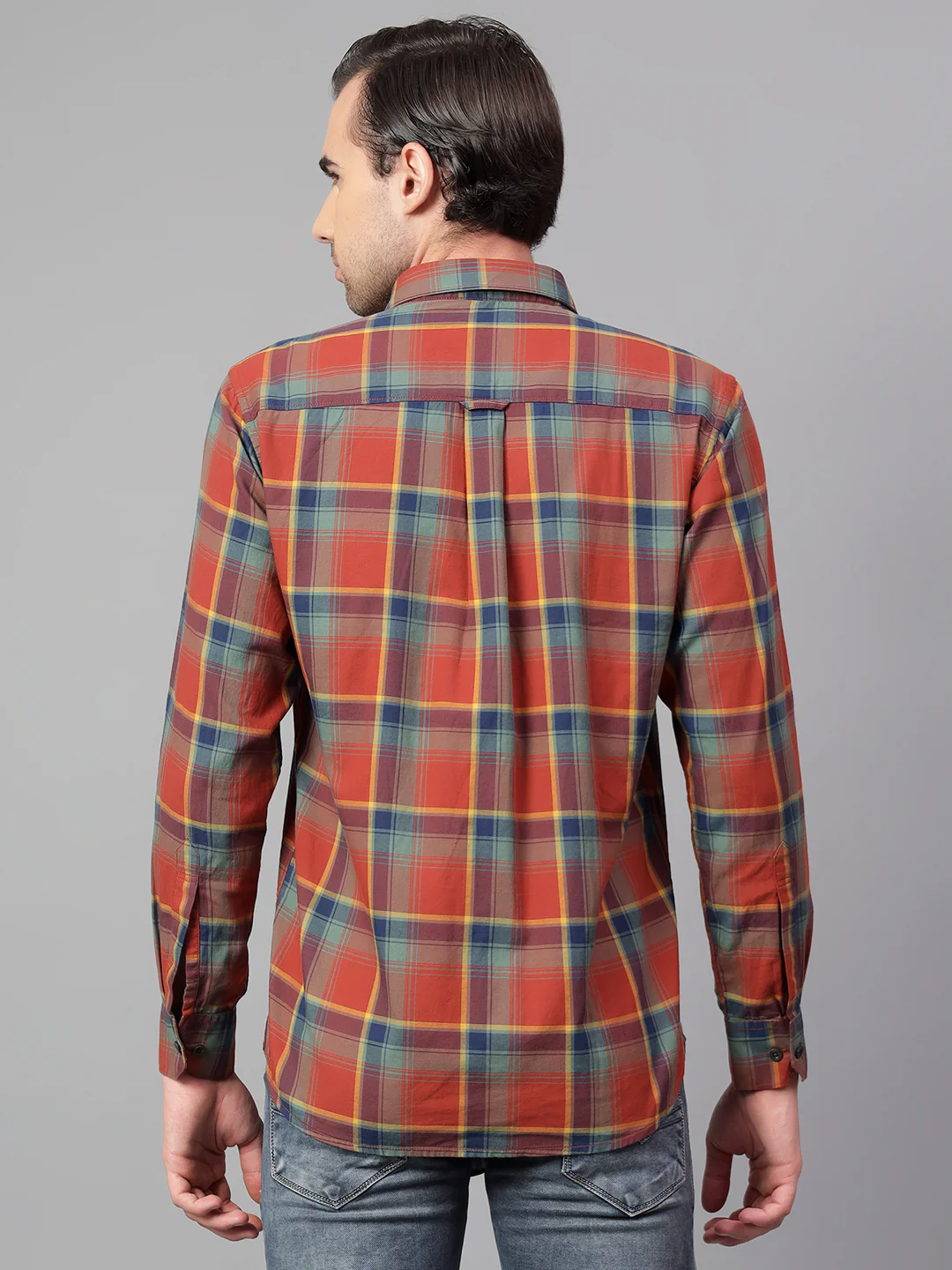 Casual Shirt for Men | Breathable & Soft with Color Fastness Regular Fit Spread Collar Neck Cotton Fabric Checkered Pattern - Image 2