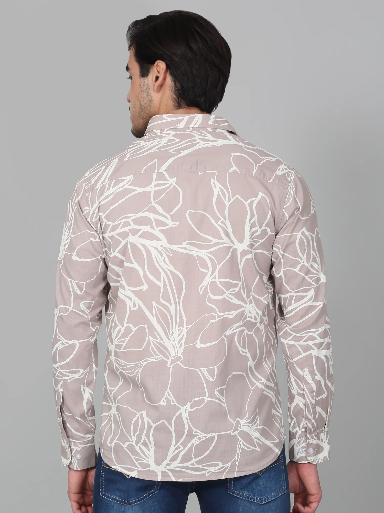 Casual Shirt for Men | Breathable & Soft with Color Fastness Regular Fit Spread Collar Neck Cotton Fabric Printed Pattern - Image 2