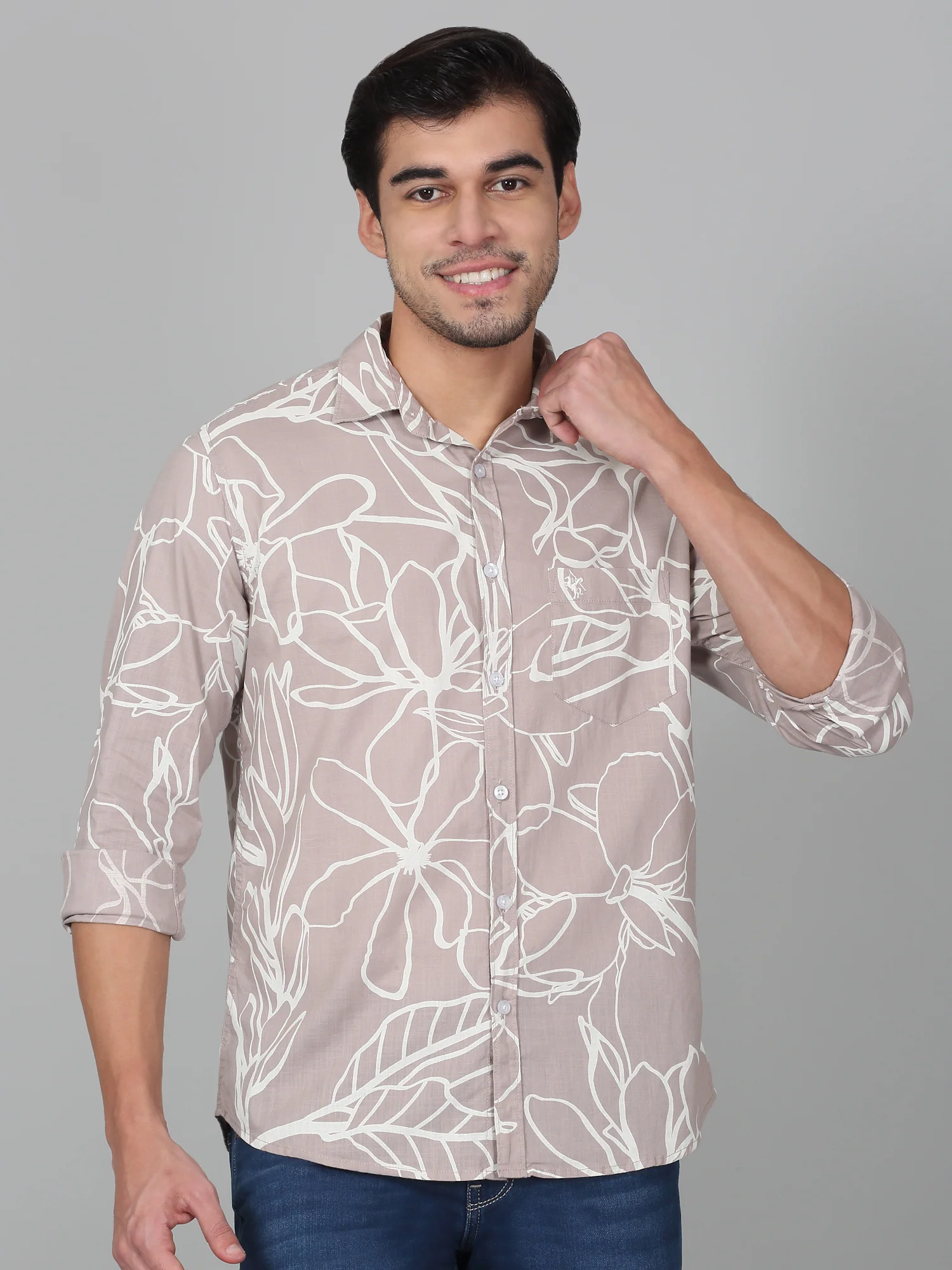 Casual Shirt for Men | Breathable & Soft with Color Fastness Regular Fit Spread Collar Neck Cotton Fabric Printed Pattern - Image 3