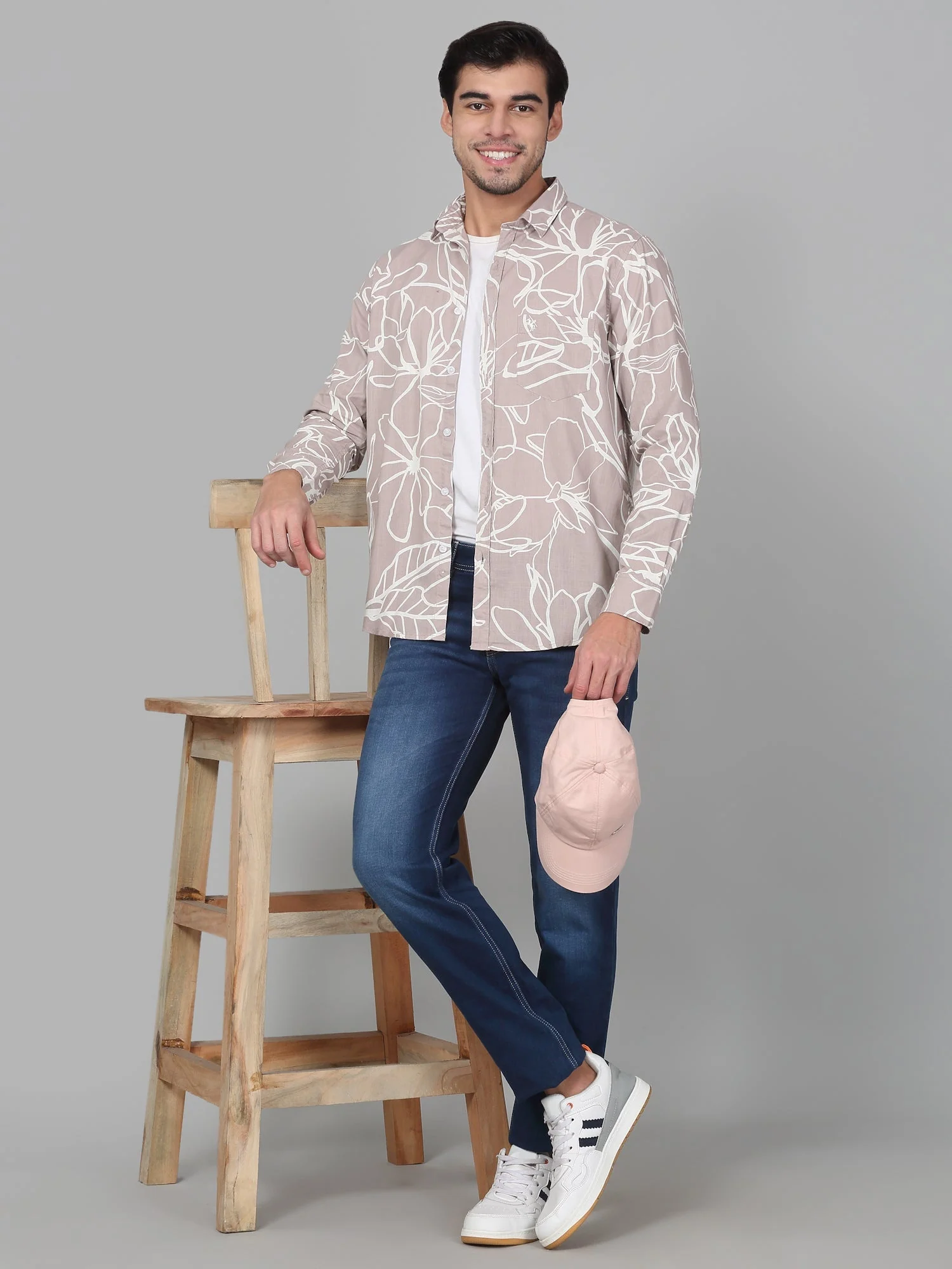 Casual Shirt for Men | Breathable & Soft with Color Fastness Regular Fit Spread Collar Neck Cotton Fabric Printed Pattern - Image 5