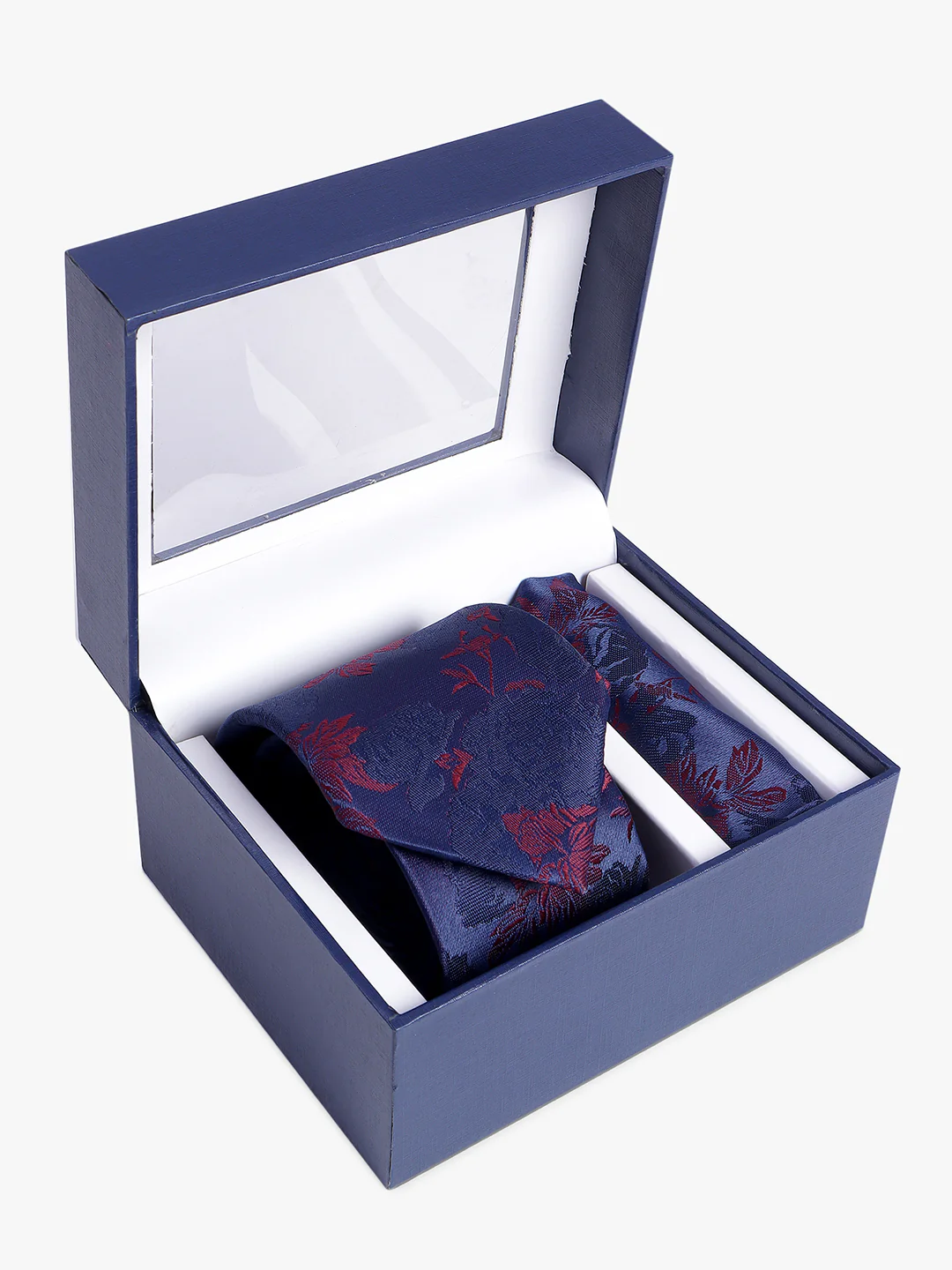 Men's Brown Printed Tie With Pocket Square Set - Image 2