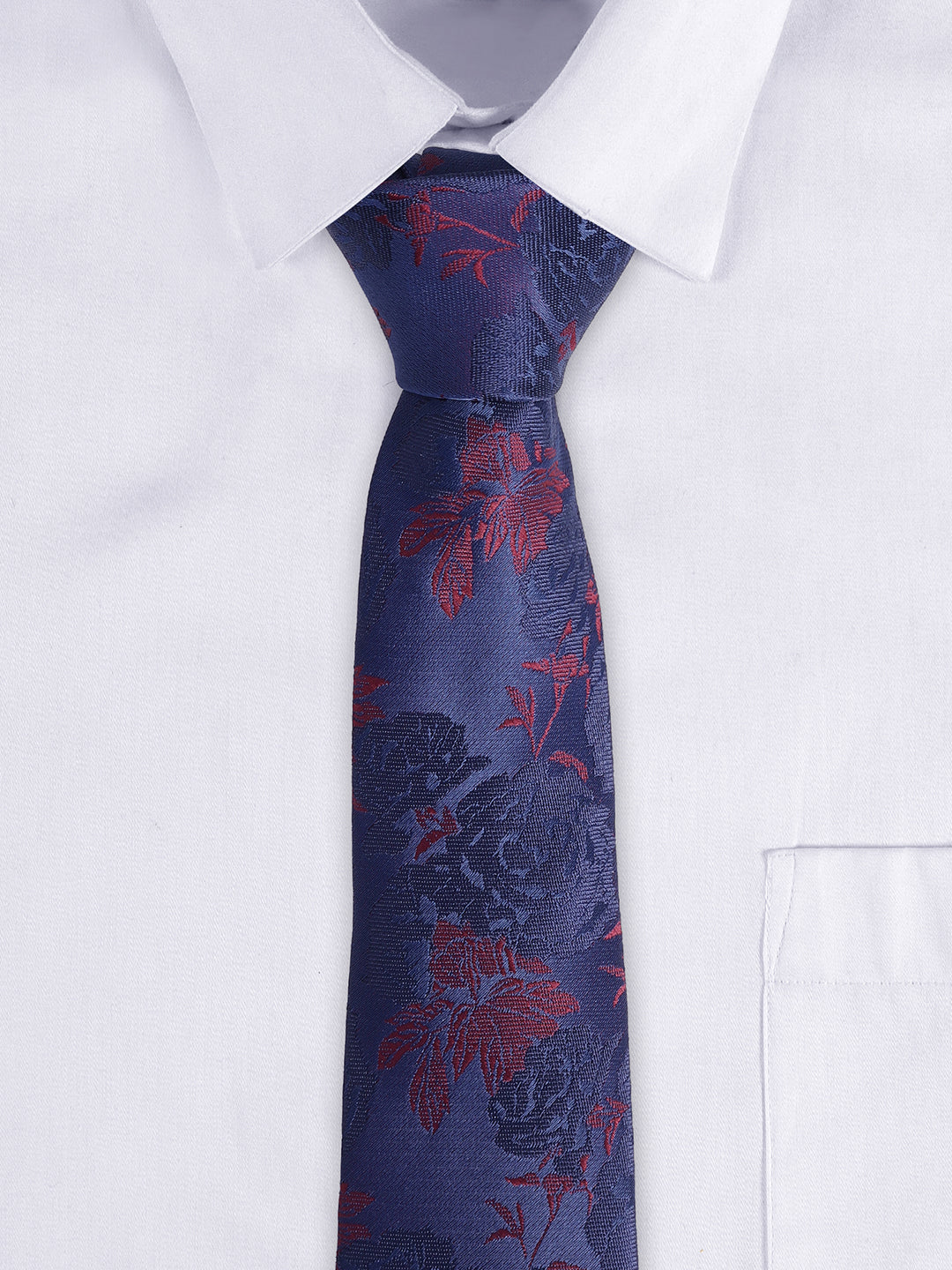 Men's Brown Printed Tie With Pocket Square Set - Image 9