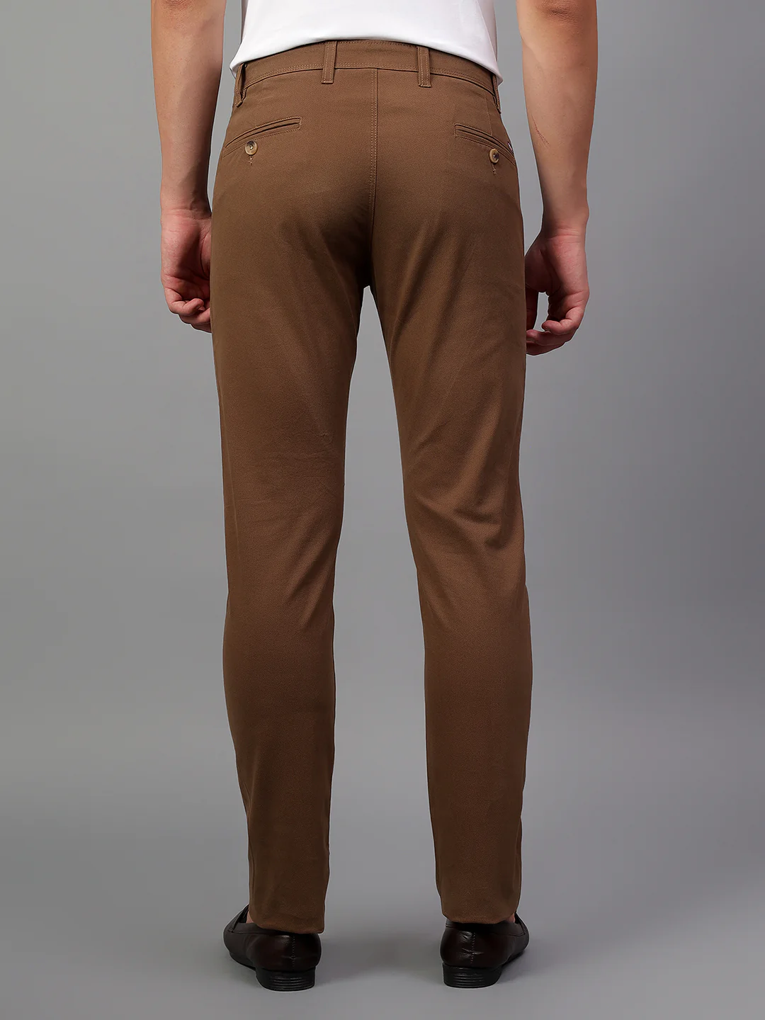 Casual Trouser for Men | Breathable & Soft with Color Fastness Regular Fit Cotton Blend Fabric Solid Pattern Button Closure - Image 2