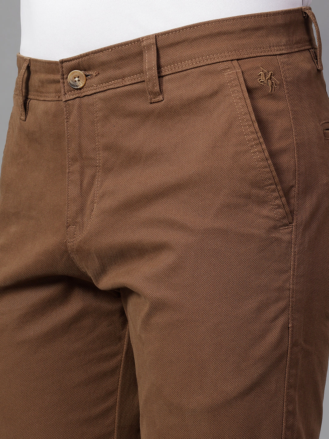 Casual Trouser for Men | Breathable & Soft with Color Fastness Regular Fit Cotton Blend Fabric Solid Pattern Button Closure - Image 6
