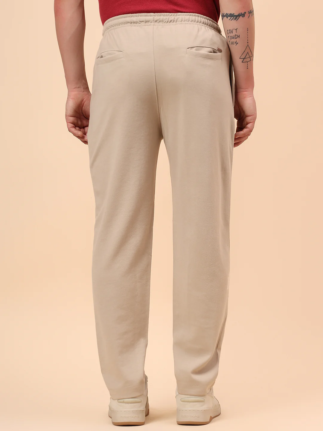 Men's Brown Solid Regular Fit Casual Track Pant - Image 7