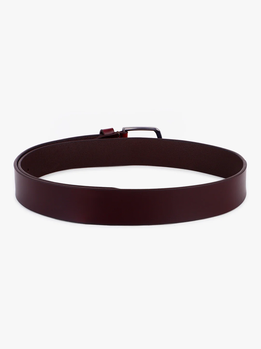 Men's Burgundy Solid Formal Belt - Image 4