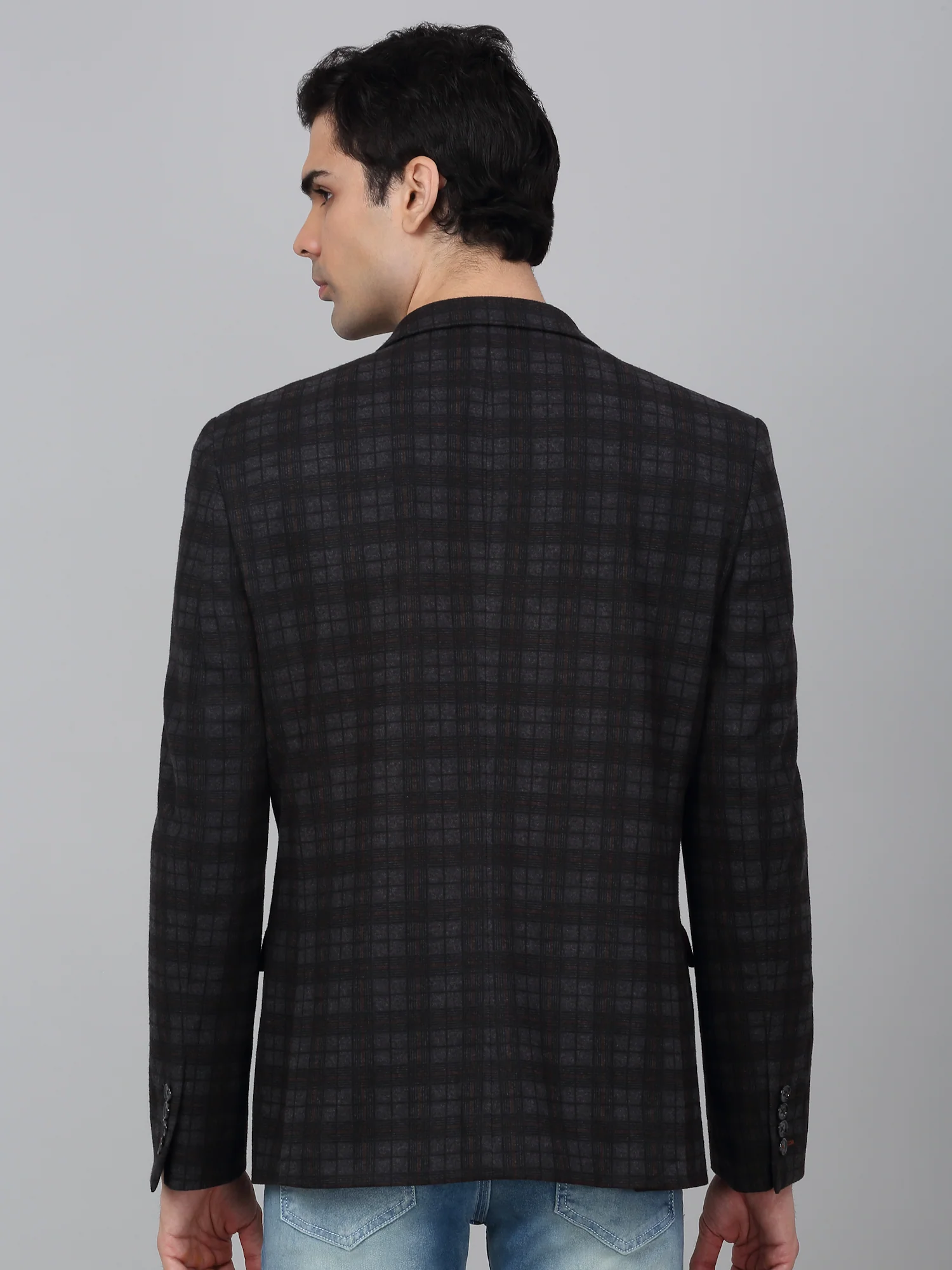 Blazer for Men | Premium Casual Blazer Slim Fit Notched Collar Terry Rayon Fabric Checkered Pattern - Image 5