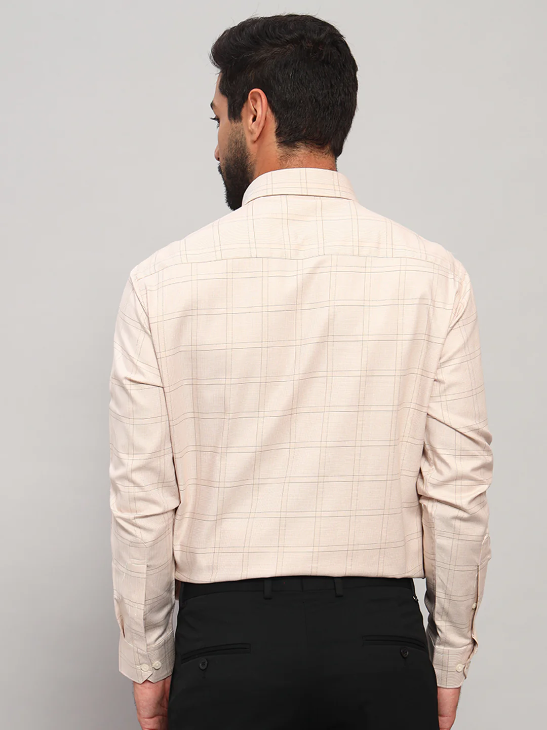 Formal Shirt for Men l Breathable & Soft with Color Fastness Regular Fit Spread Collar Neck Cotton Fabric Checkered Pattern - Image 2
