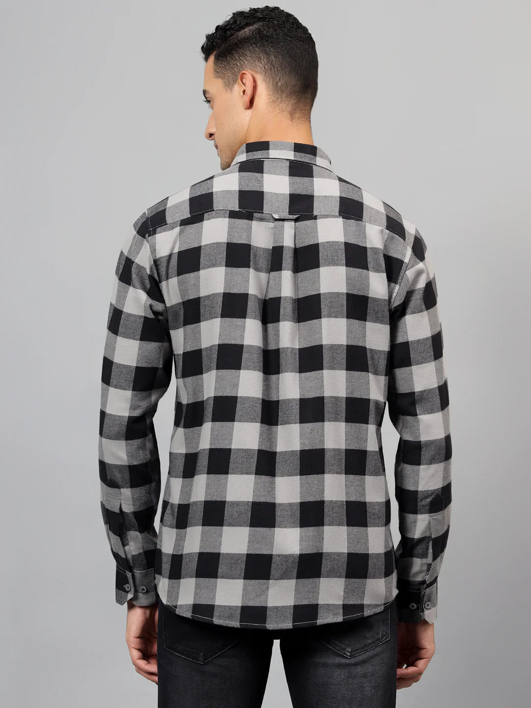 Casual Shirt for Men | Breathable & Soft with Color Fastness Regular Fit Spread Collar Neck Cotton Fabric Checkered Pattern - Image 5