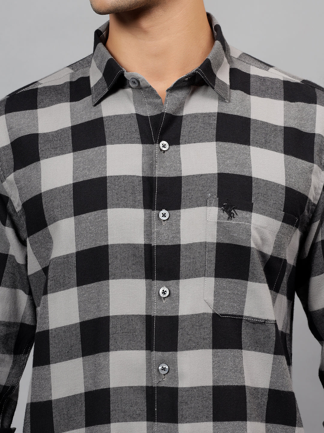 Casual Shirt for Men | Breathable & Soft with Color Fastness Regular Fit Spread Collar Neck Cotton Fabric Checkered Pattern - Image 6