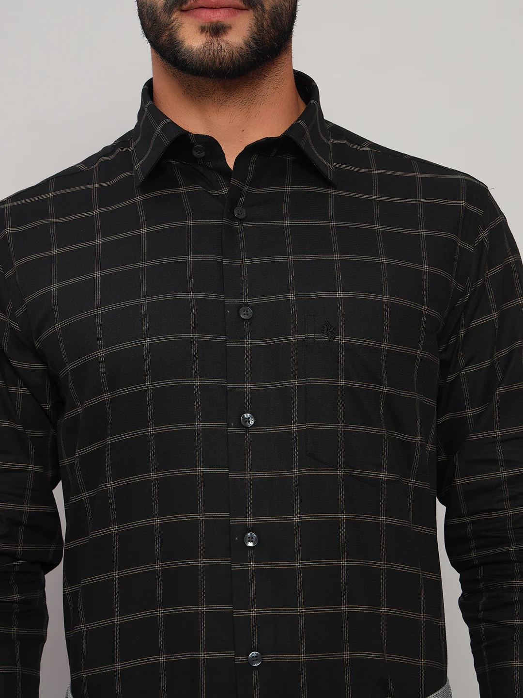 Formal Shirt for Men l Breathable & Soft with Color Fastness Regular Fit Spread Collar Neck Cotton Fabric Checkered Pattern - Image 7