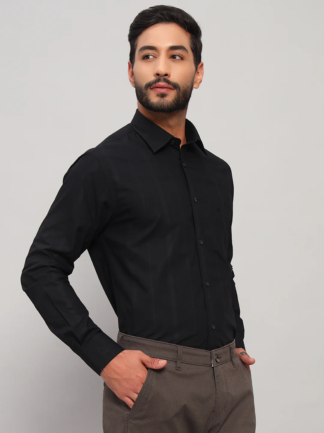 Formal Shirt for Men l Breathable & Soft with Color Fastness Regular Fit Spread Collar Neck Cotton Fabric Checkered Pattern - Image 5
