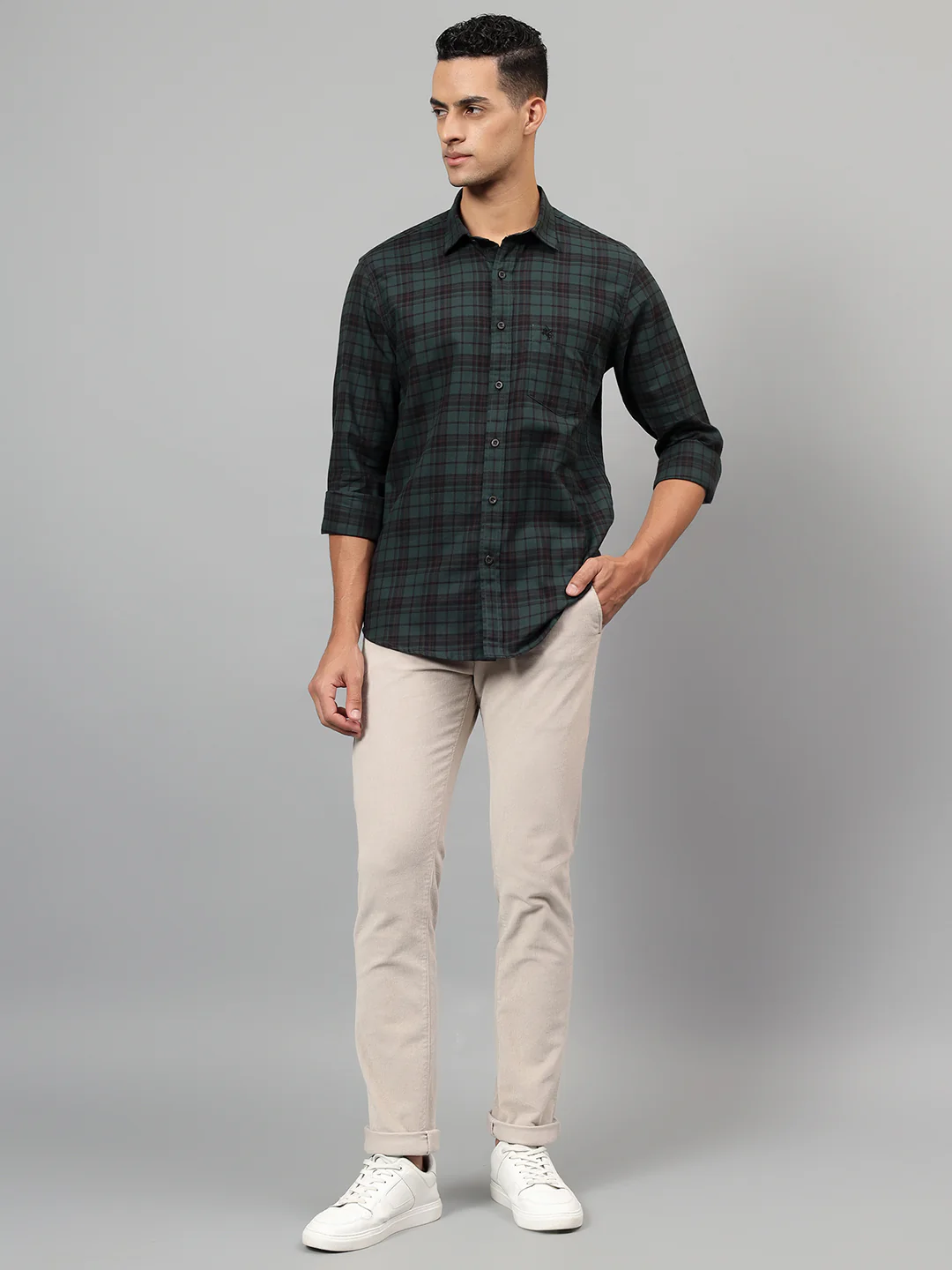 Casual Shirt for Men | Breathable & Soft with Color Fastness Regular Fit Spread Collar Neck Cotton Fabric Checkered Pattern - Image 7