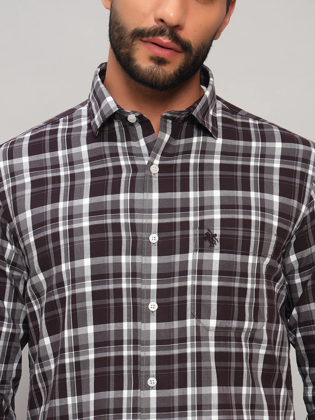 Casual Shirt for Men | Breathable & Soft with Color Fastness Regular Fit Spread Collar Neck Cotton Fabric Checkered Pattern - Image 7