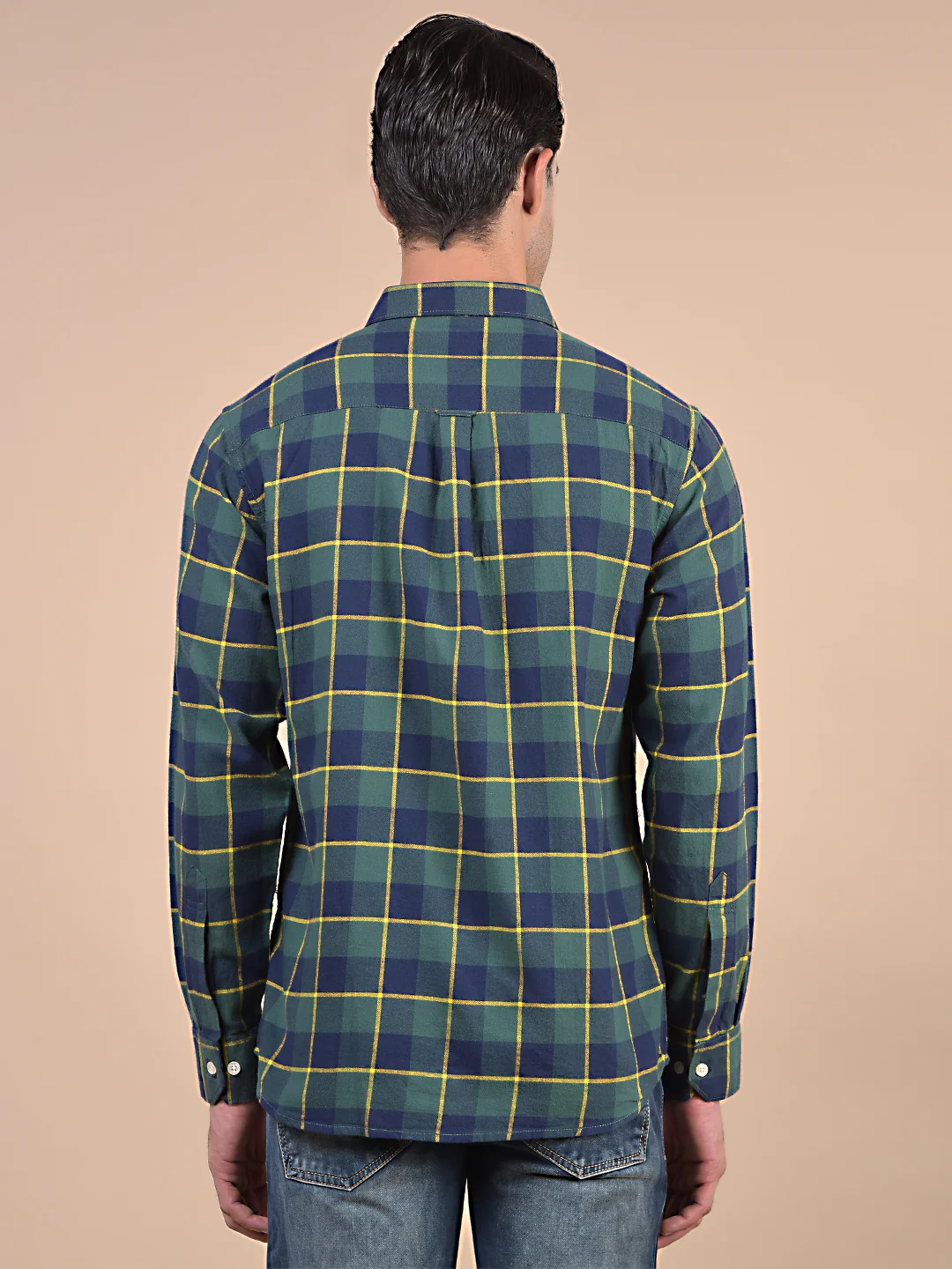 Casual Shirt for Men | Breathable & Soft with Color Fastness Regular Fit Spread Collar Neck Cotton Fabric Checkered Pattern - Image 2