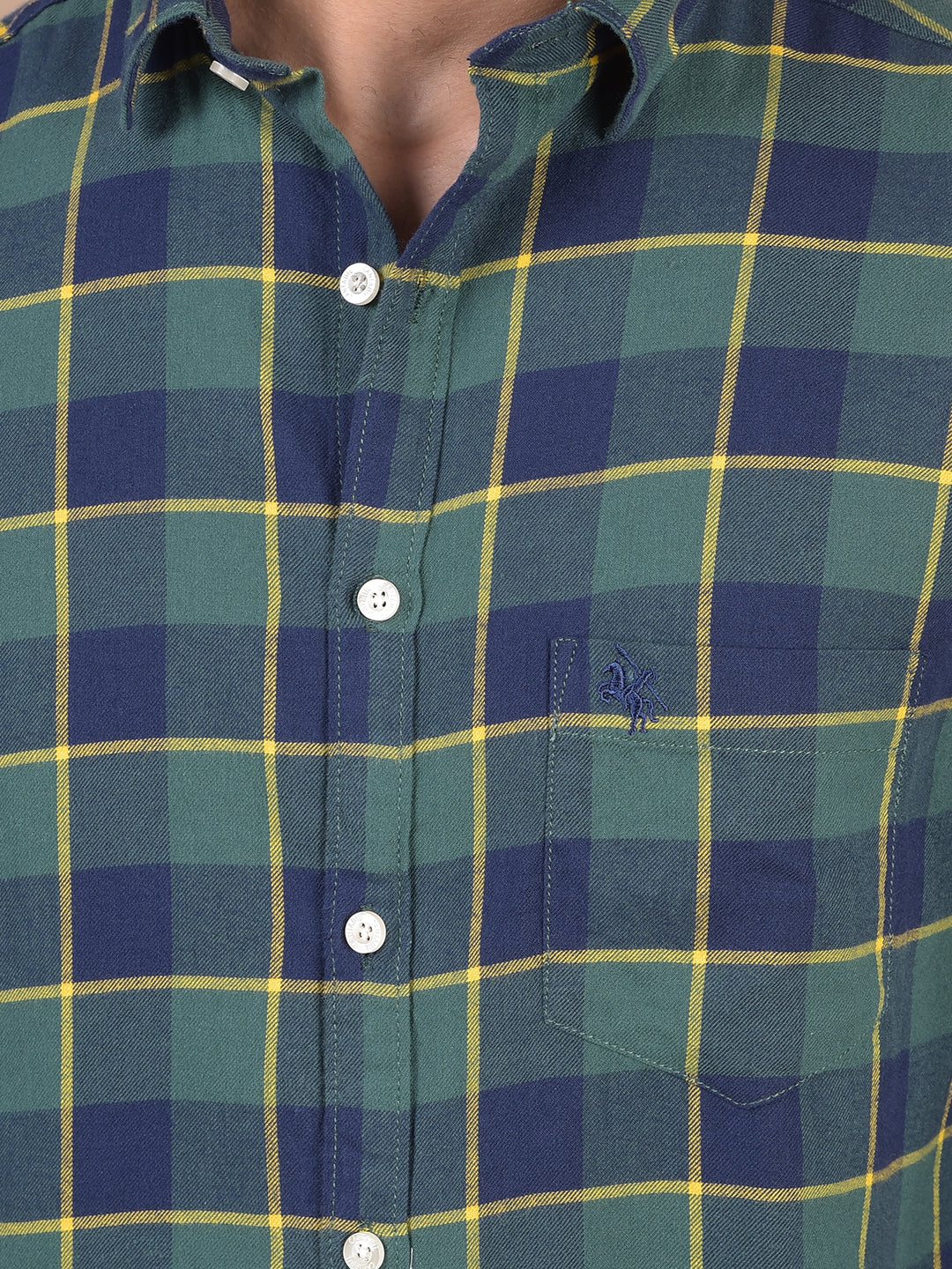 Casual Shirt for Men | Breathable & Soft with Color Fastness Regular Fit Spread Collar Neck Cotton Fabric Checkered Pattern - Image 6