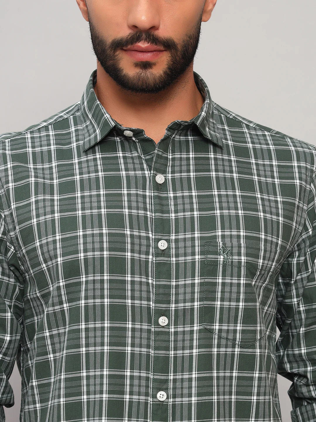 Casual Shirt for Men | Breathable & Soft with Color Fastness Regular Fit Spread Collar Neck Cotton Fabric Checkered Pattern - Image 6