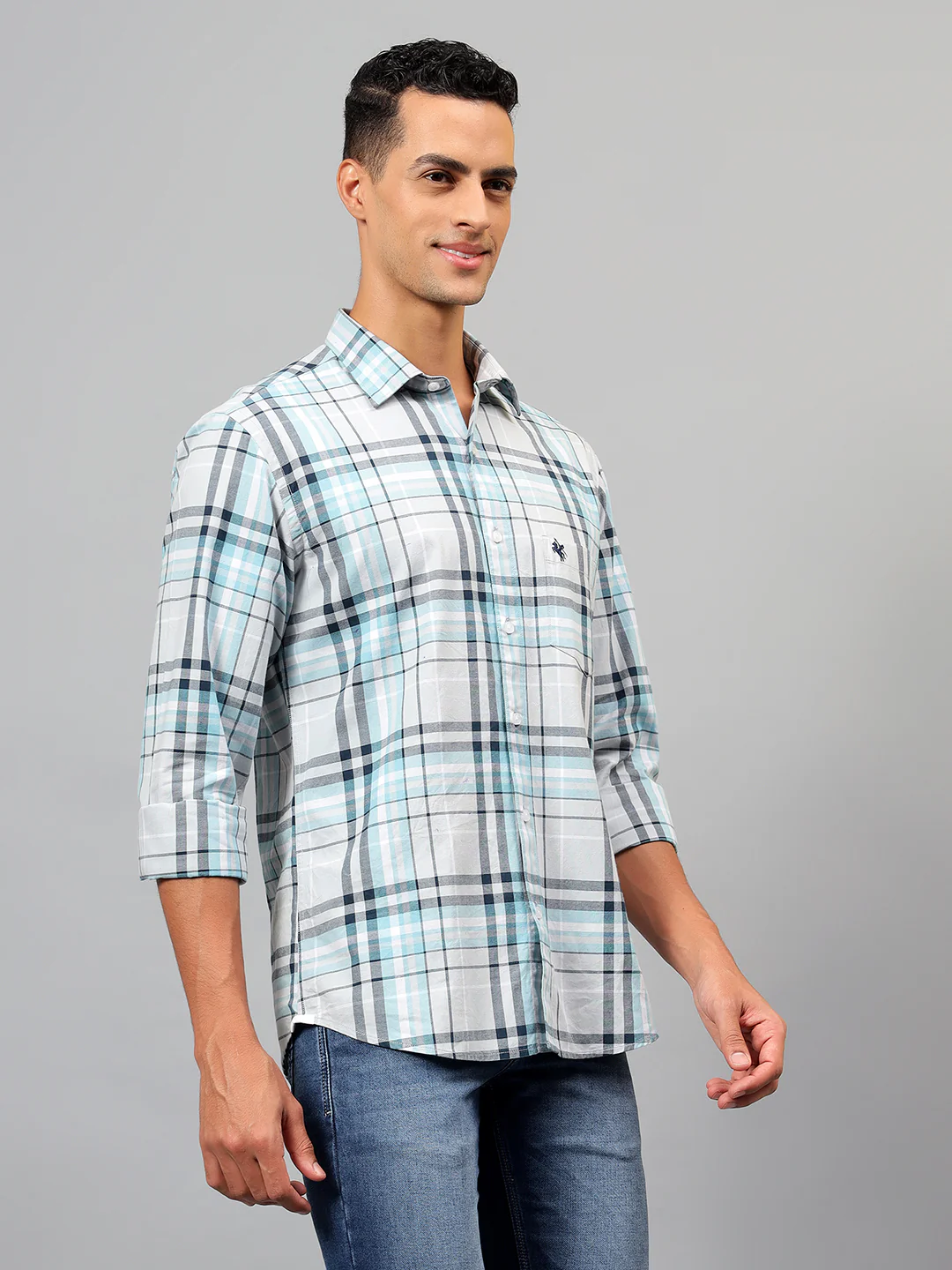 Casual Shirt for Men | Breathable & Soft with Color Fastness Regular Fit Spread Collar Neck Cotton Fabric Checkered Pattern - Image 4