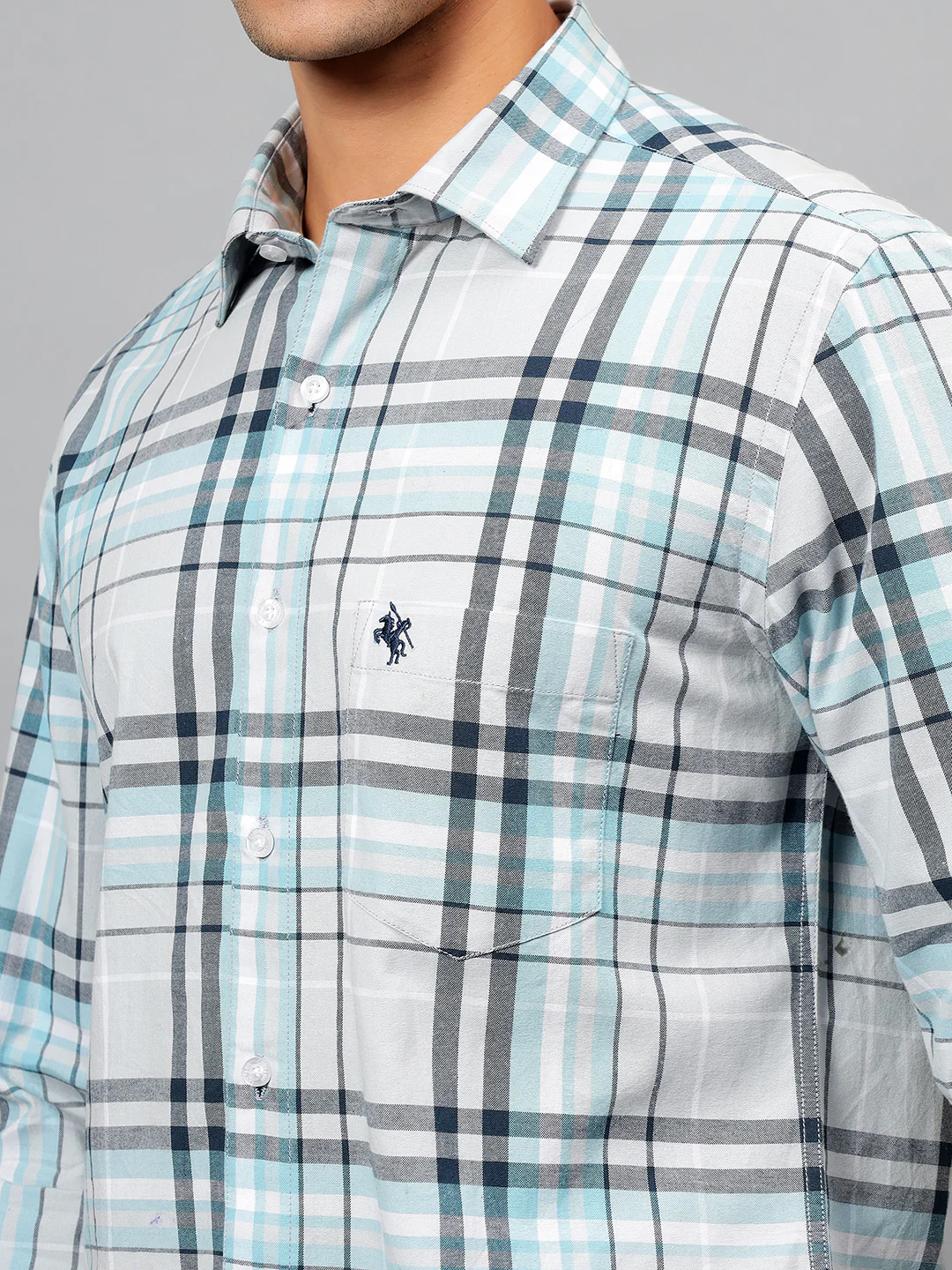Casual Shirt for Men | Breathable & Soft with Color Fastness Regular Fit Spread Collar Neck Cotton Fabric Checkered Pattern - Image 6