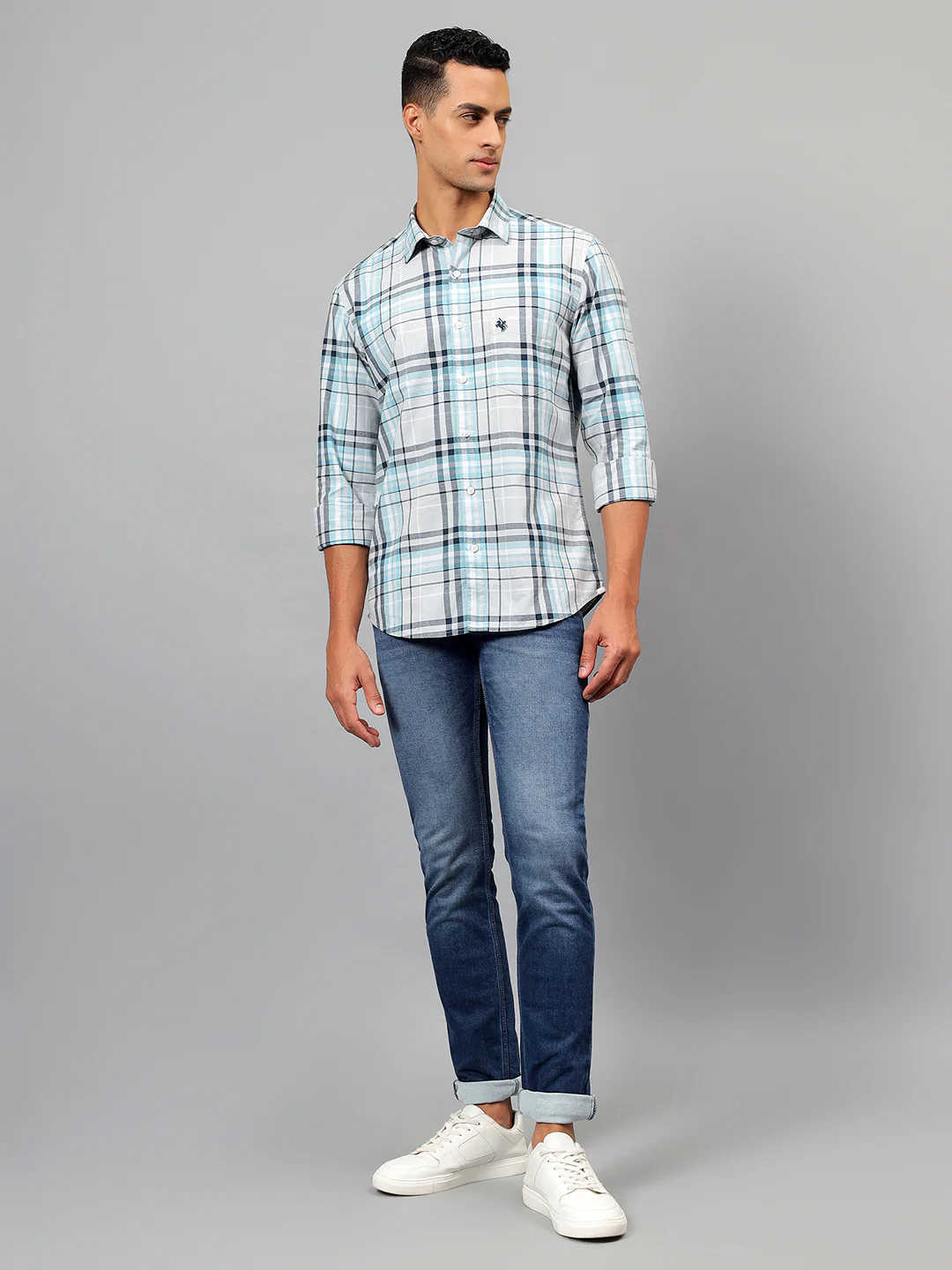 Casual Shirt for Men | Breathable & Soft with Color Fastness Regular Fit Spread Collar Neck Cotton Fabric Checkered Pattern - Image 7