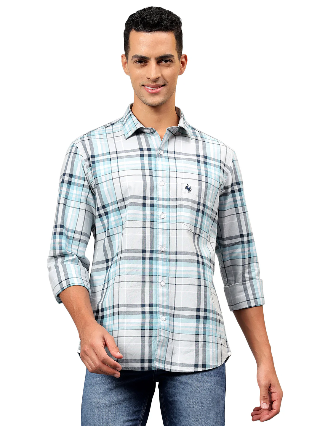 Casual Shirt for Men | Breathable & Soft with Color Fastness Regular Fit Spread Collar Neck Cotton Fabric Checkered Pattern - Image 8
