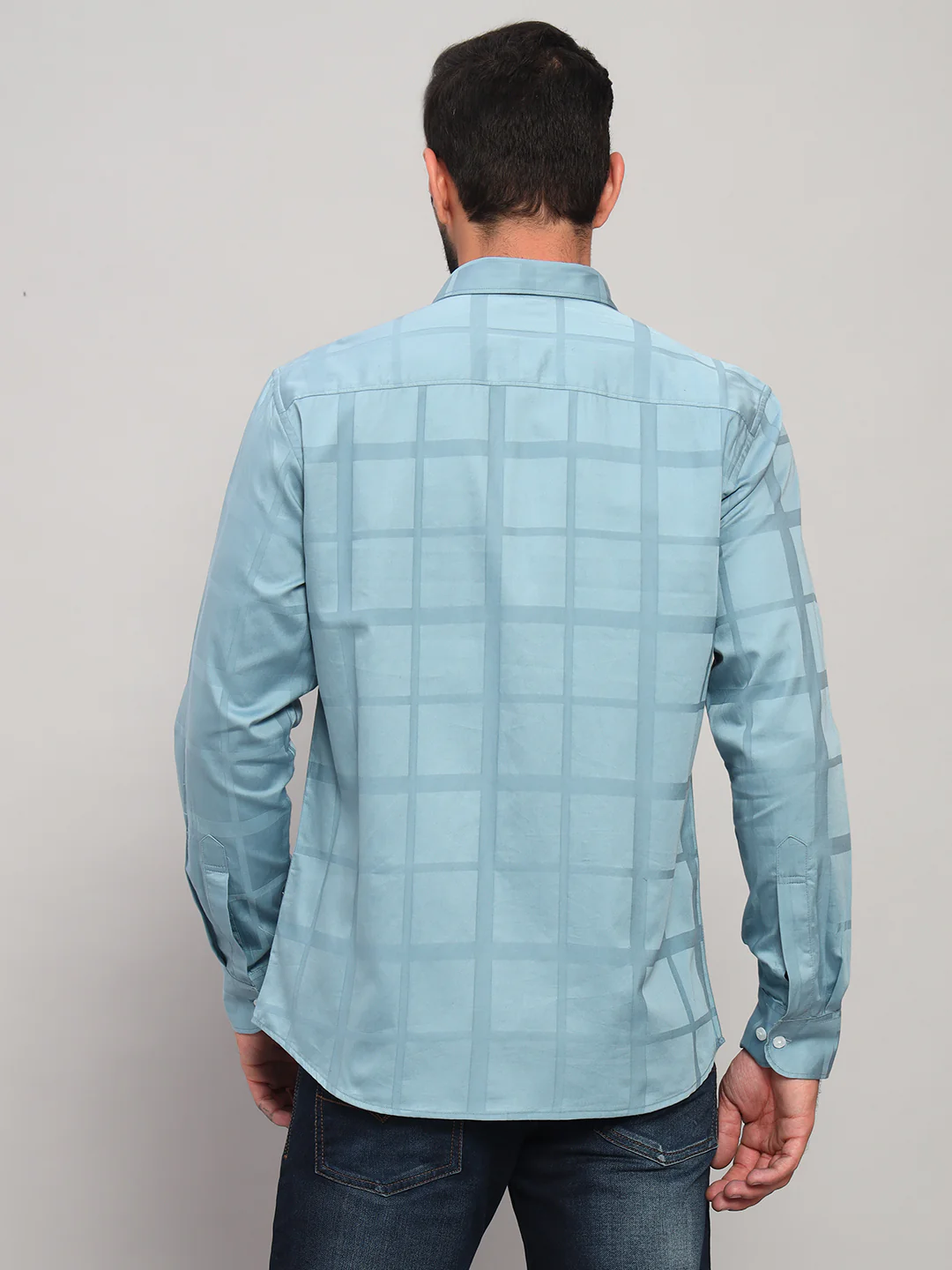 Casual Shirt for Men | Breathable & Soft with Color Fastness Regular Fit Spread Collar Neck Cotton Fabric Checkered Pattern - Image 2