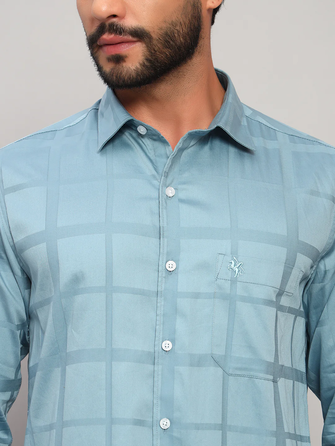 Casual Shirt for Men | Breathable & Soft with Color Fastness Regular Fit Spread Collar Neck Cotton Fabric Checkered Pattern - Image 7