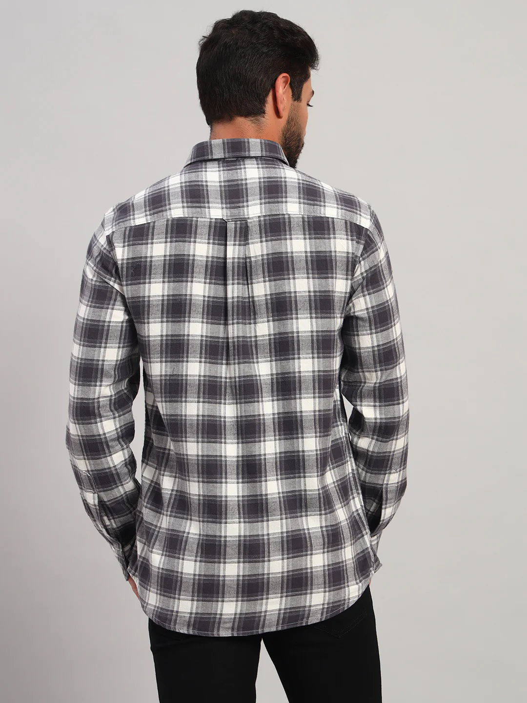 Casual Shirt for Men | Breathable & Soft with Color Fastness Regular Fit Spread Collar Neck Cotton Fabric Checkered Pattern - Image 2