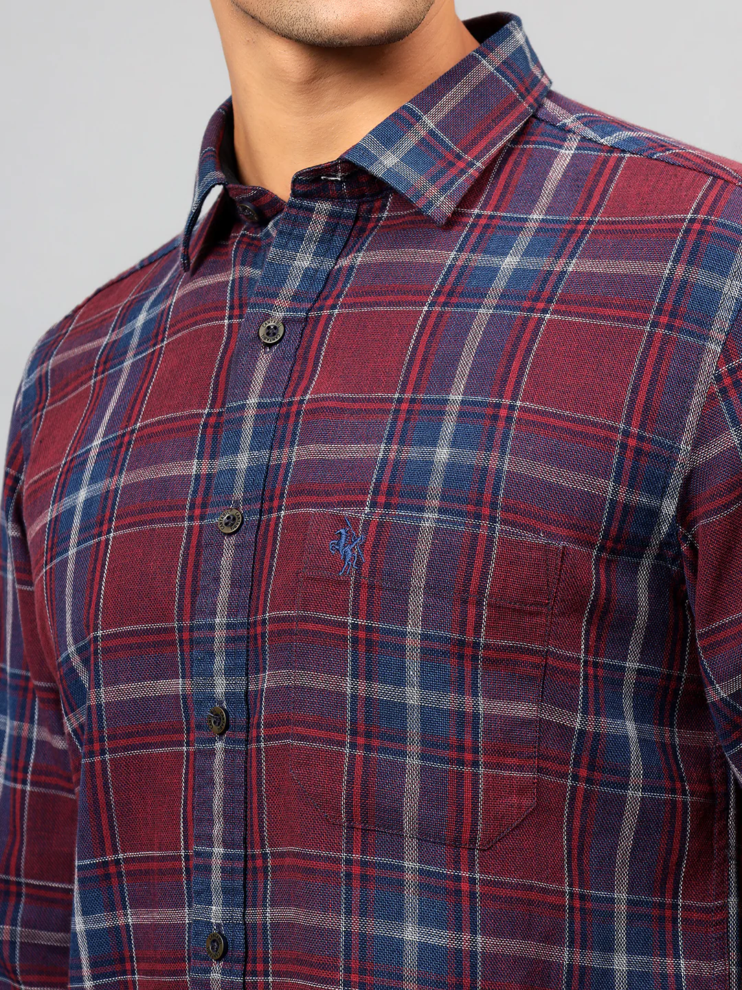 Casual Shirt for Men | Breathable & Soft with Color Fastness Regular Fit Spread Collar Neck Cotton Fabric Checkered Pattern - Image 6