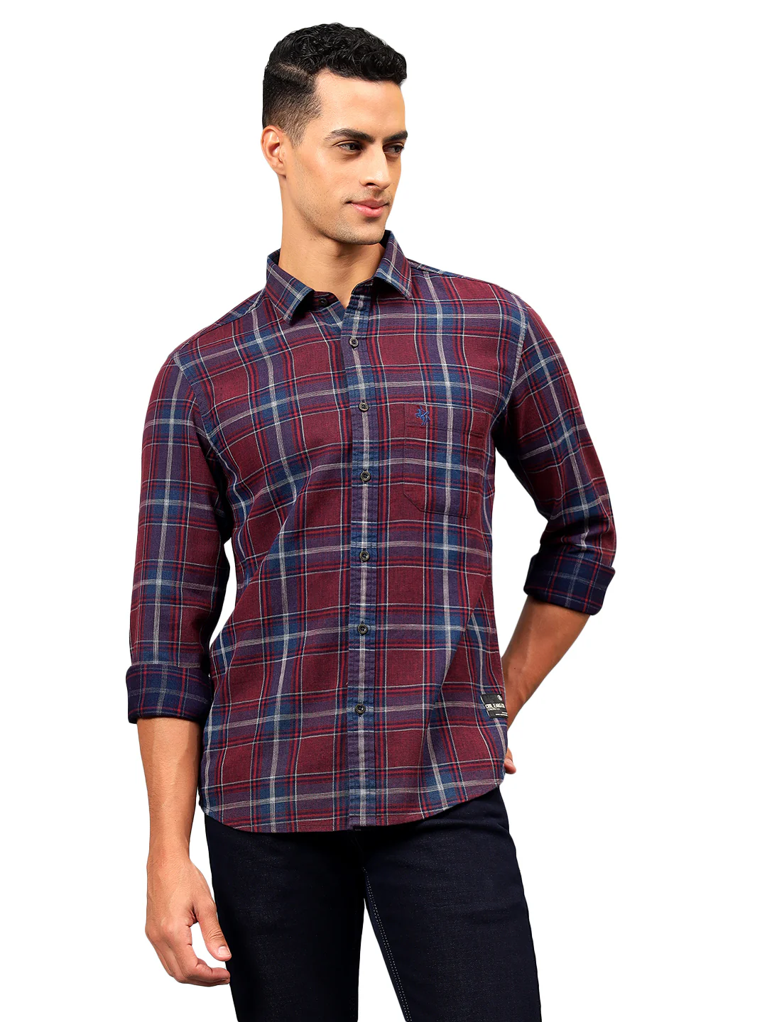 Casual Shirt for Men | Breathable & Soft with Color Fastness Regular Fit Spread Collar Neck Cotton Fabric Checkered Pattern - Image 8