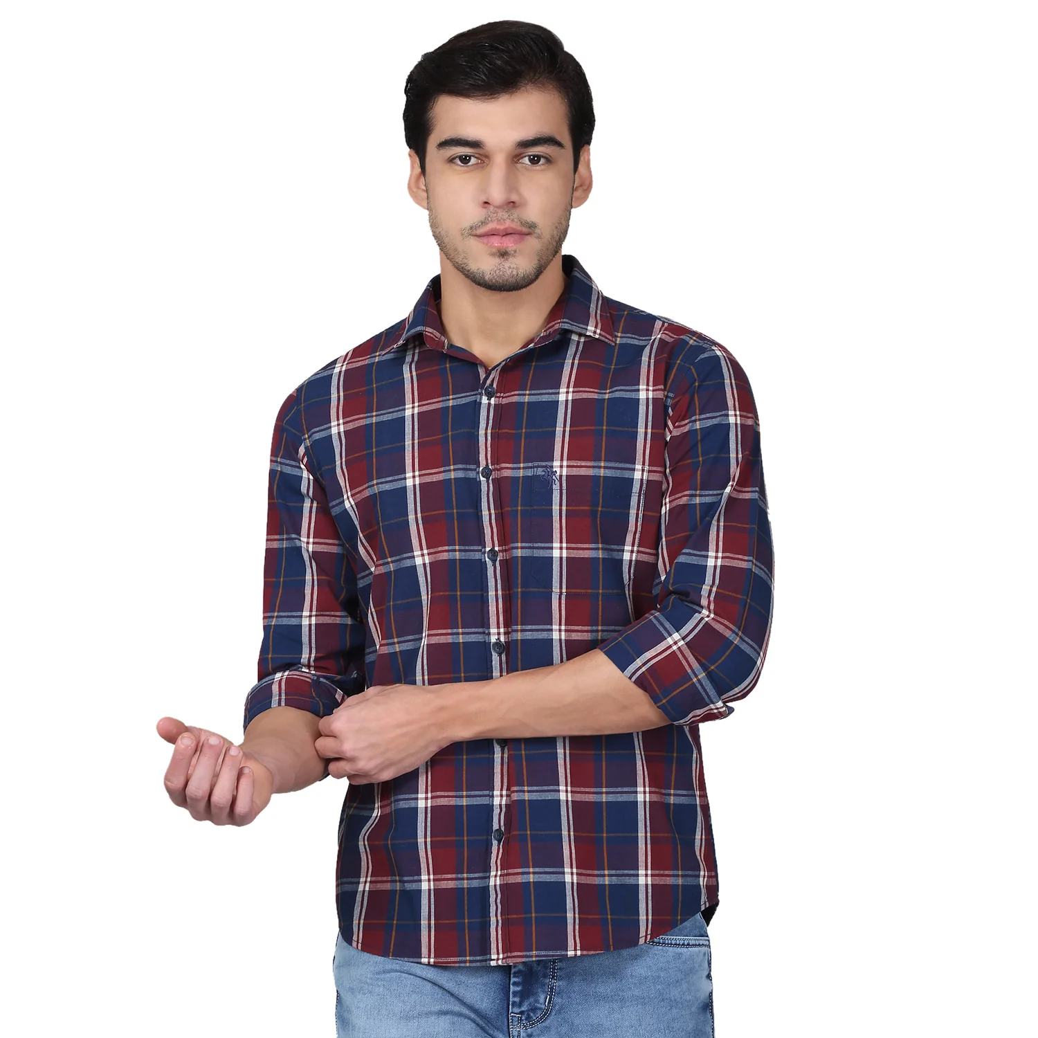 Casual Shirt for Men | Breathable & Soft with Color Fastness Regular Fit Spread Collar Neck Cotton Fabric Checkered Pattern - Image 8