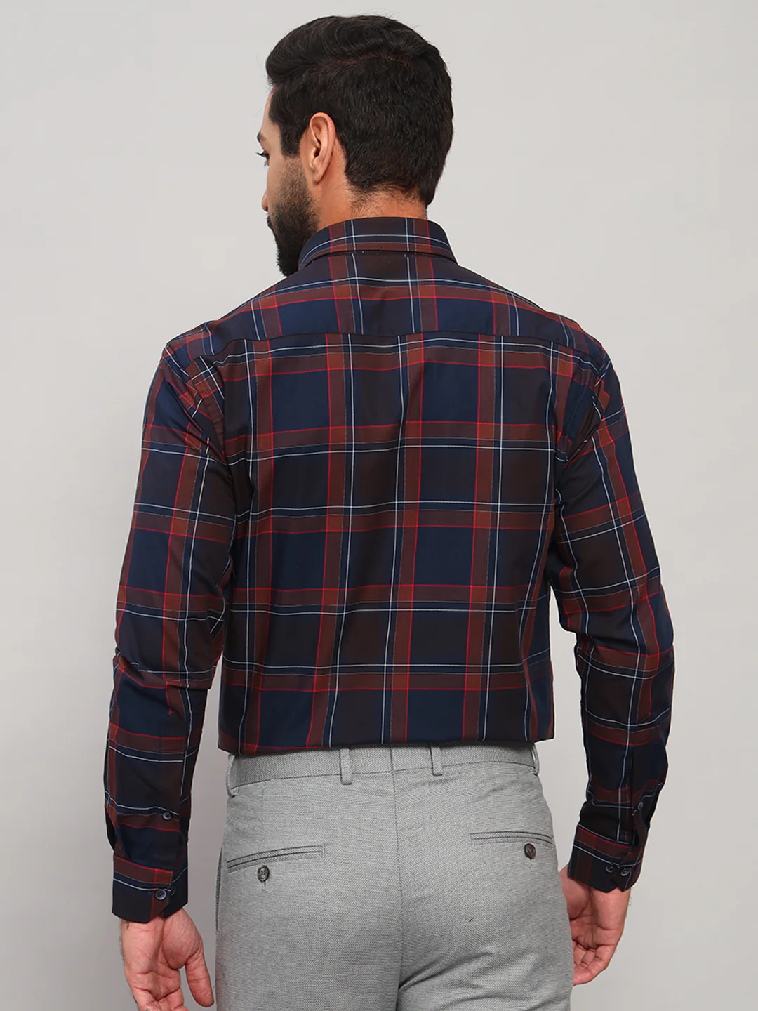 Formal Shirt for Men l Breathable & Soft with Color Fastness Regular Fit Spread Collar Neck Cotton Fabric Checkered Pattern - Image 2